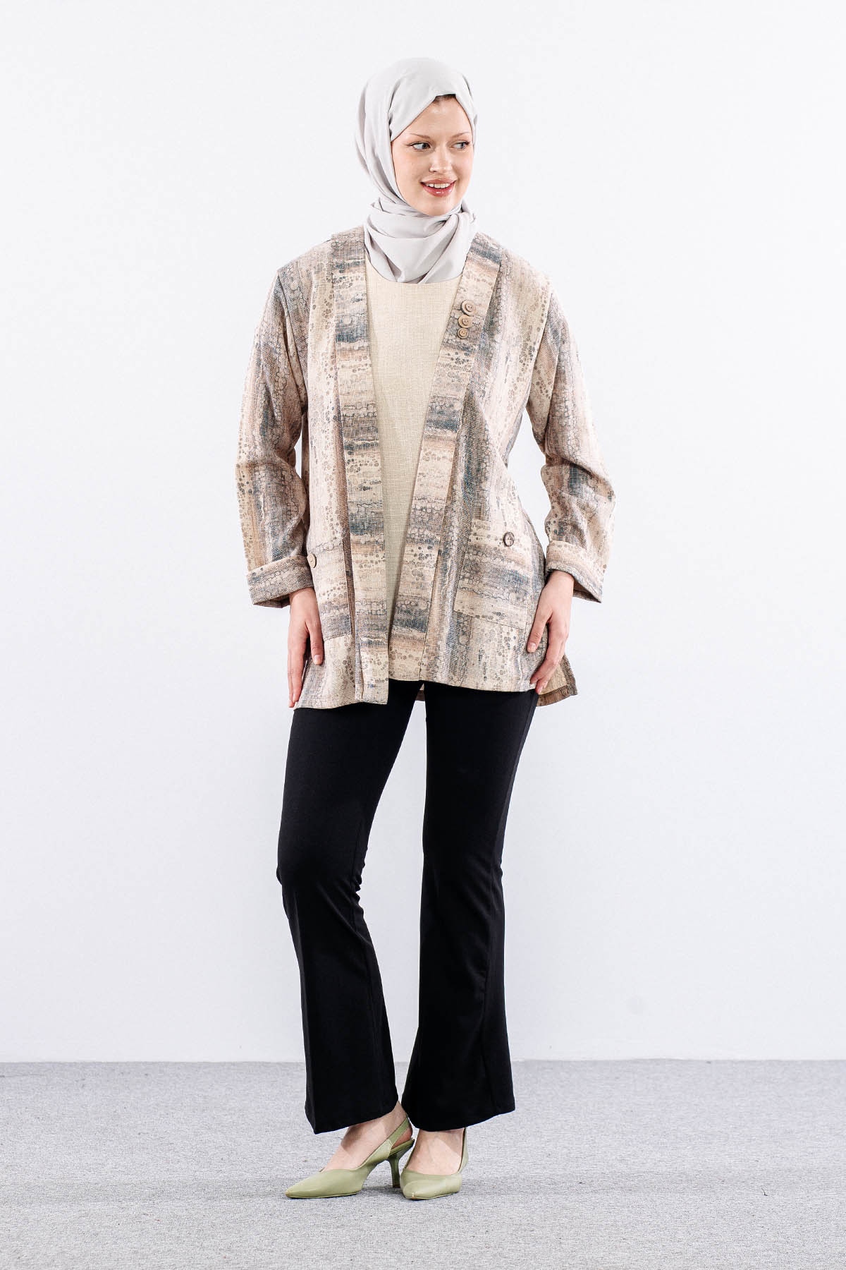 2665 Bayan 2li Bluz L-xl-2xl-3xl - Kahve - 1