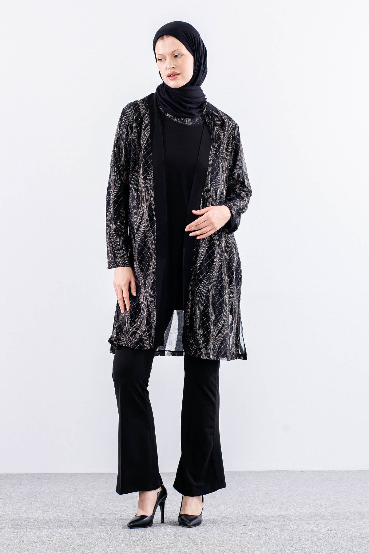 2669 Bayan 2li Bluz L-xl-2xl-3xl - Siyah - 2