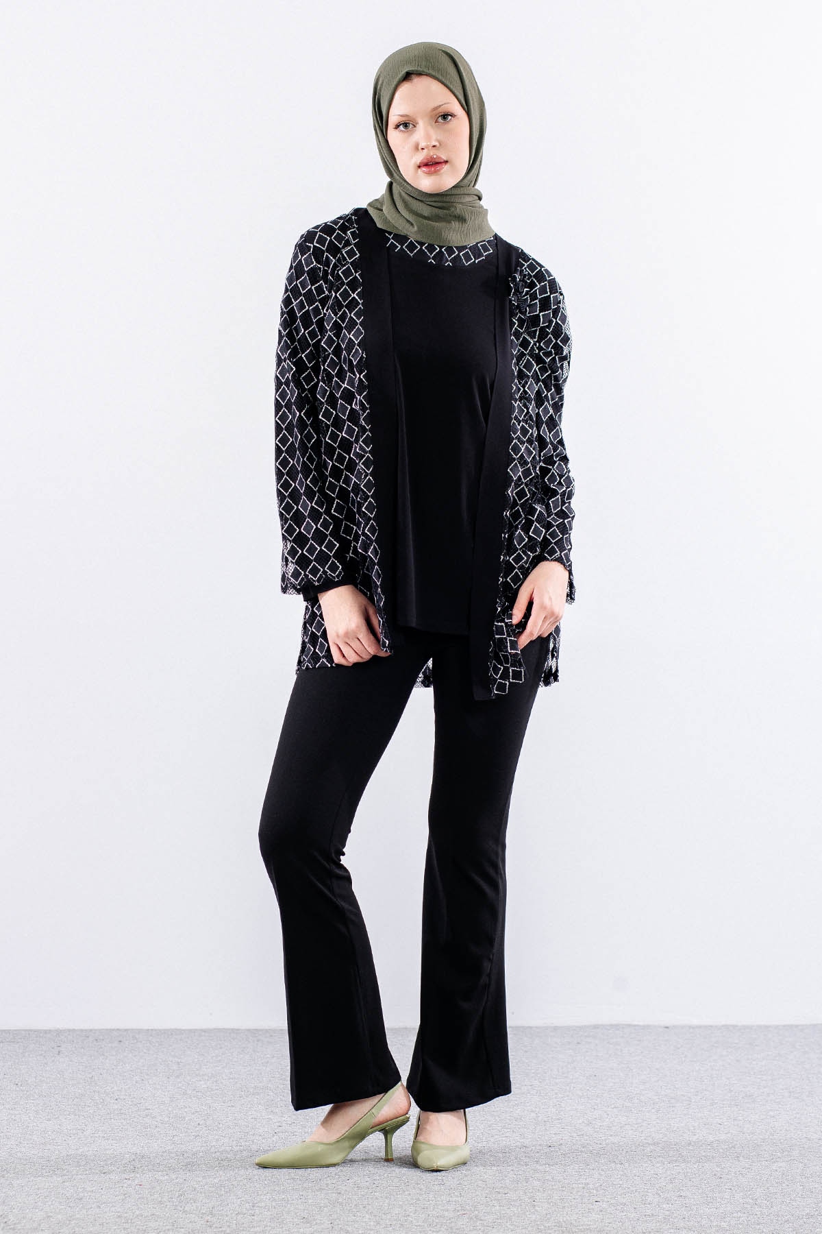 2671 Bayan 2li Bluz L-xl-2xl-3xl - Siyah - 1