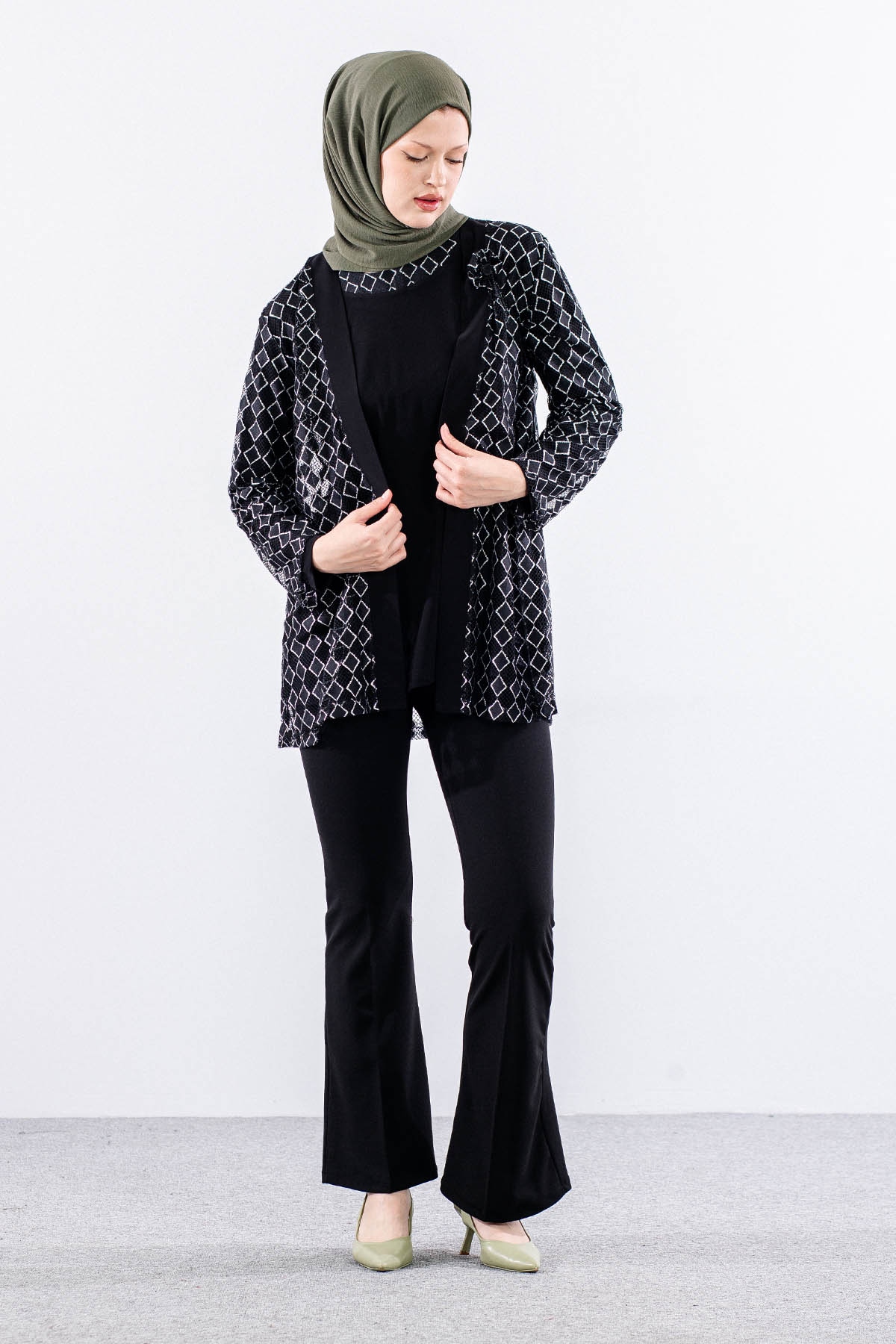 2671 Bayan 2li Bluz L-xl-2xl-3xl - Siyah - 2