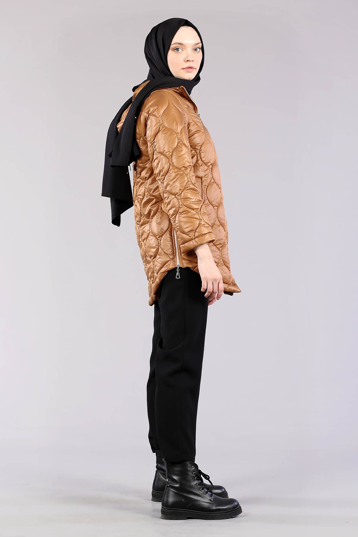 26712 Fermuarli Kap S-m-l - Camel - 3