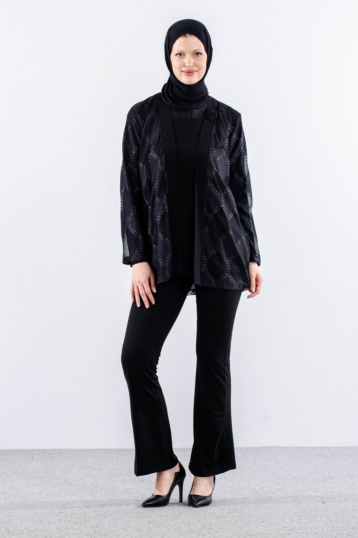 2673 Bayan 2li Bluz L-xl-2xl-3xl - Siyah - 1