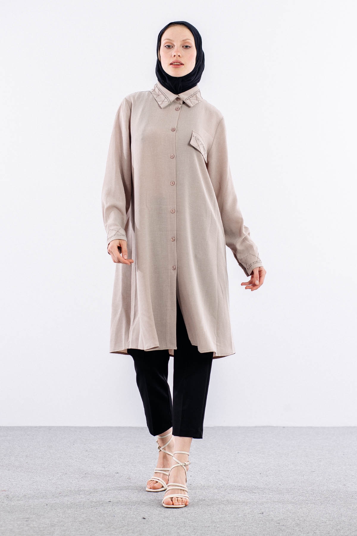 2677 Tunik 44-54 - Bej - 2