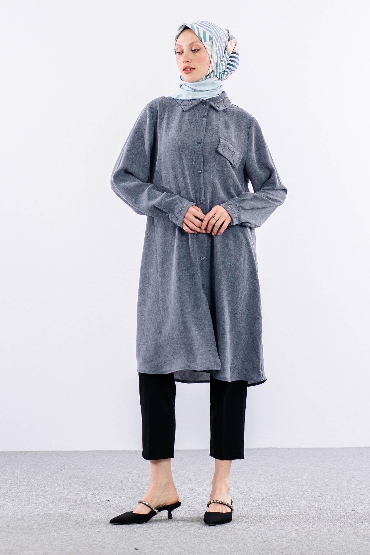 2677 Tunik 44-54 - Gri - 1