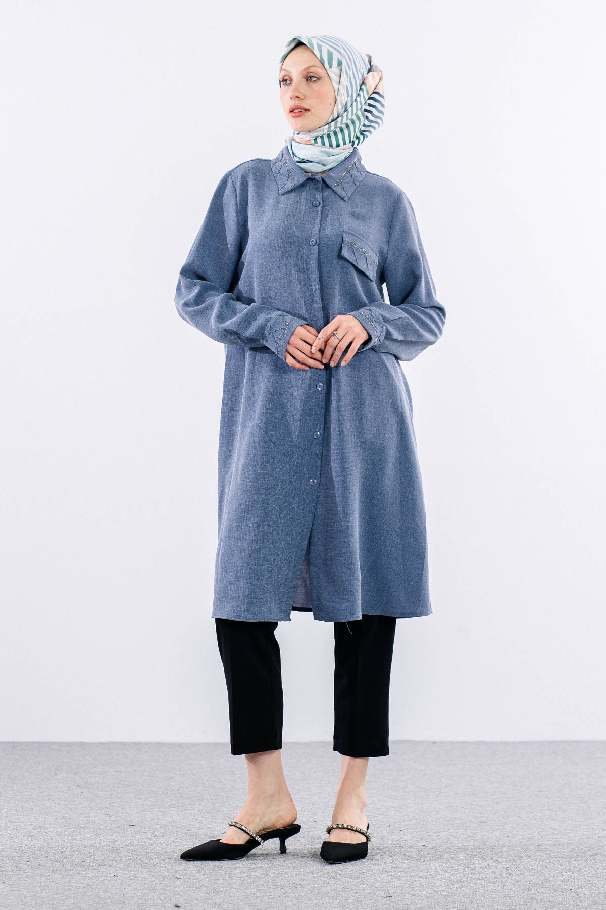 2677 Tunik 44-54 - Mavi - 1