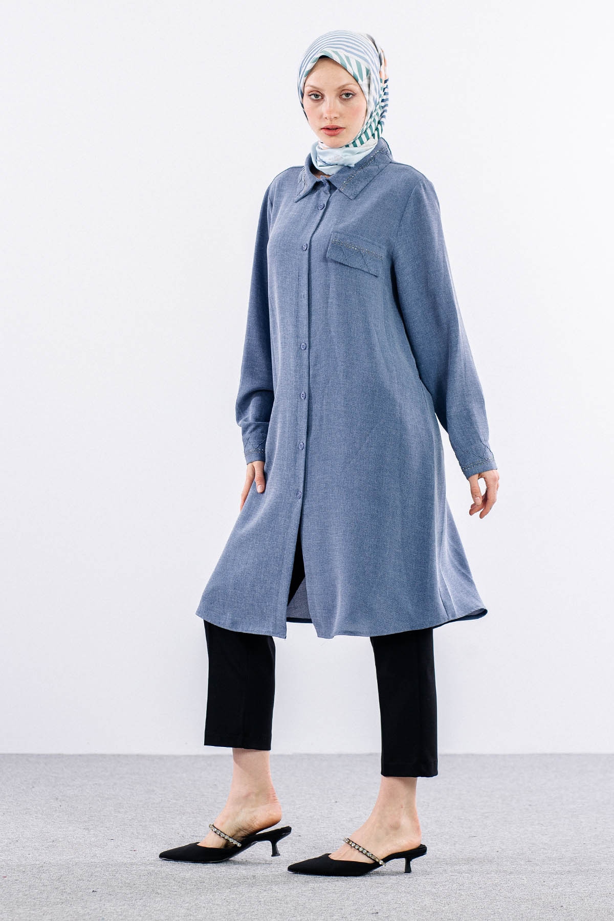 2677 Tunik 44-54 - Mavi - 3