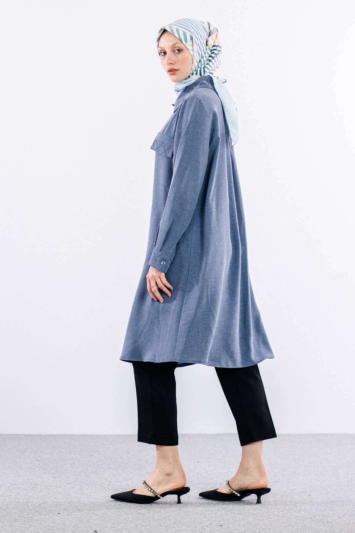 2677 Tunik 44-54 - Mavi - 4