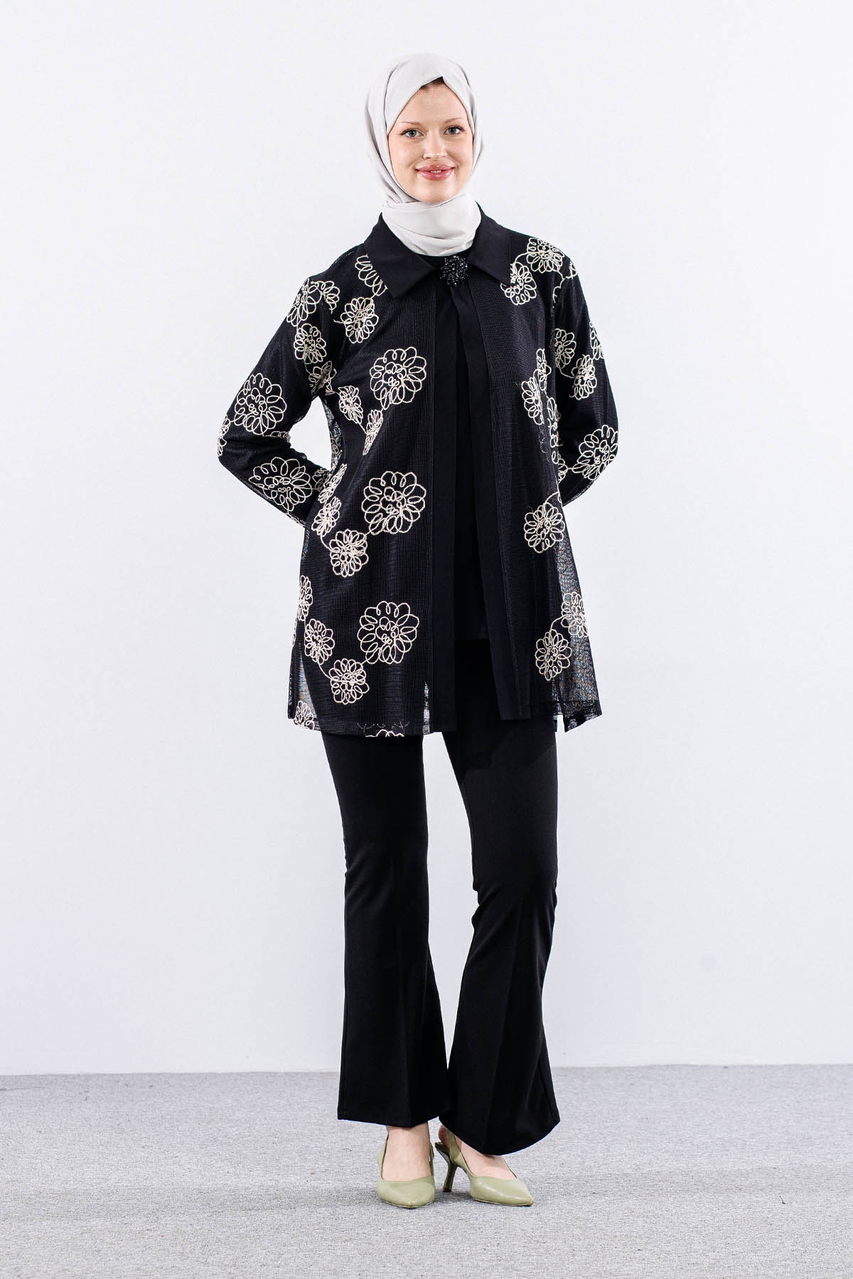 2678 2li Bayan Bluz Takim L-xl-2xl-3xl - Siyah - 2