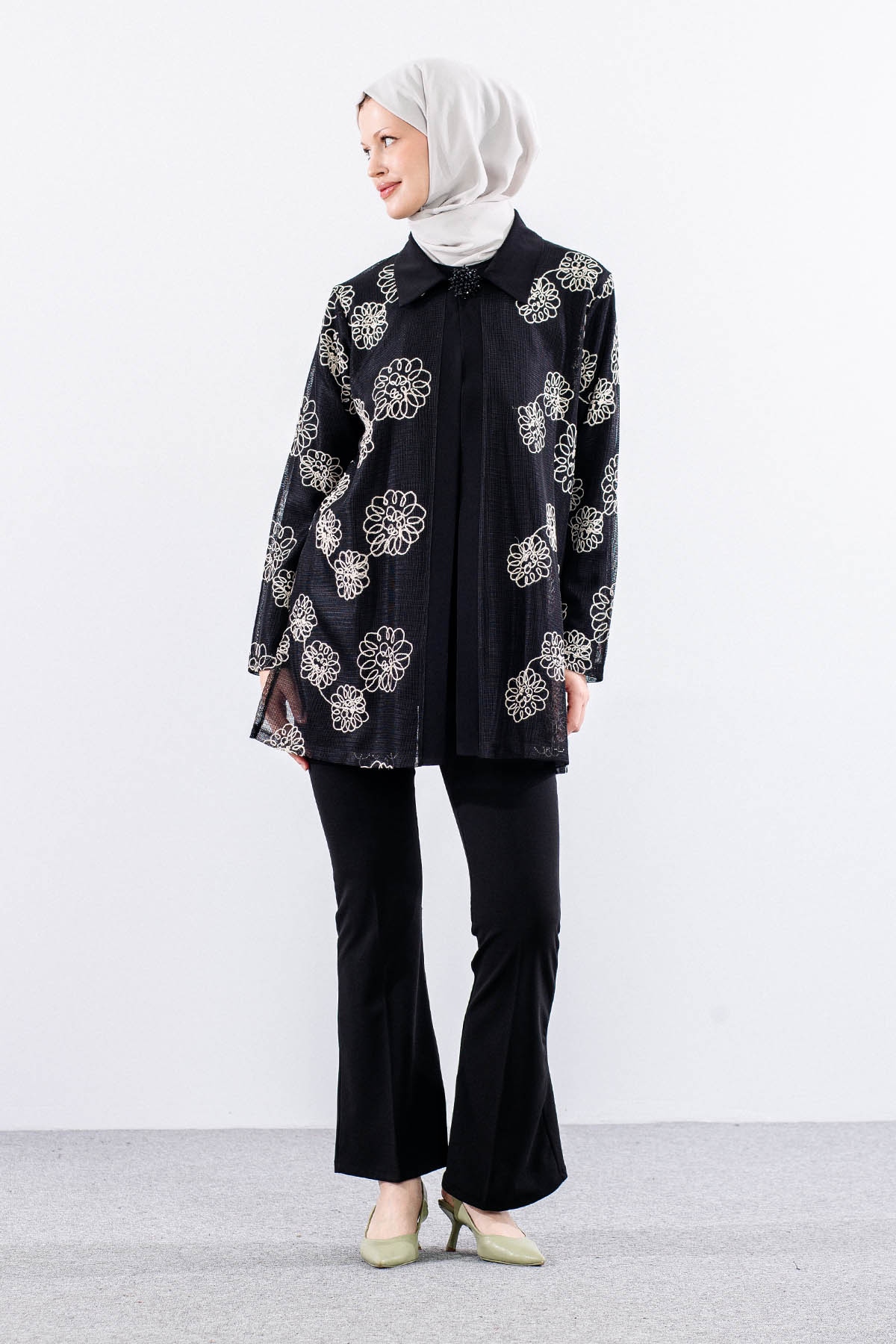 2678 2li Bayan Bluz Takim L-xl-2xl-3xl - Siyah - 3