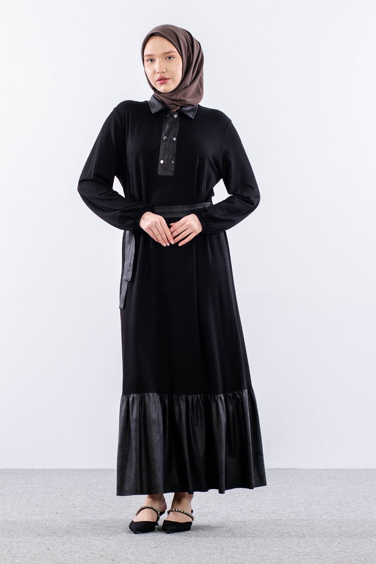 2699 Elbise 44-50 - Siyah - 2