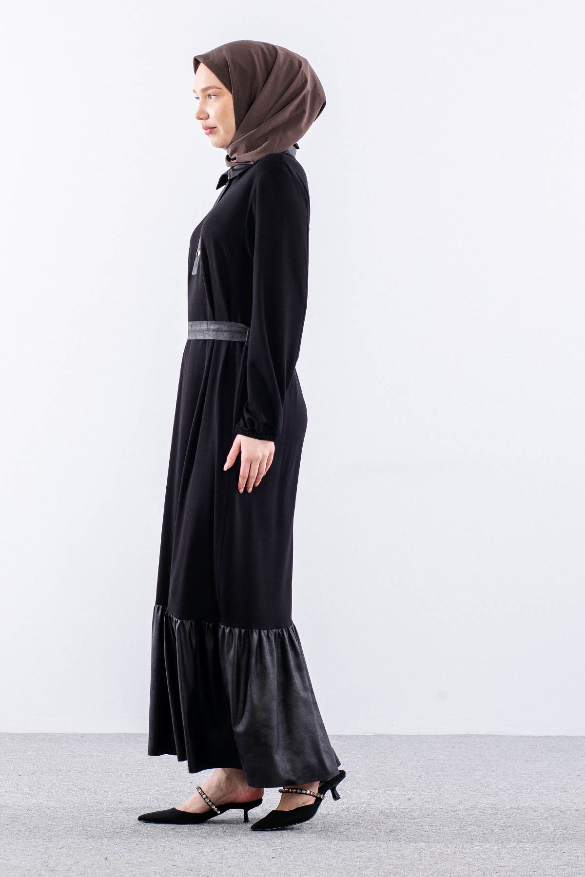 2699 Elbise 44-50 - Siyah - 4