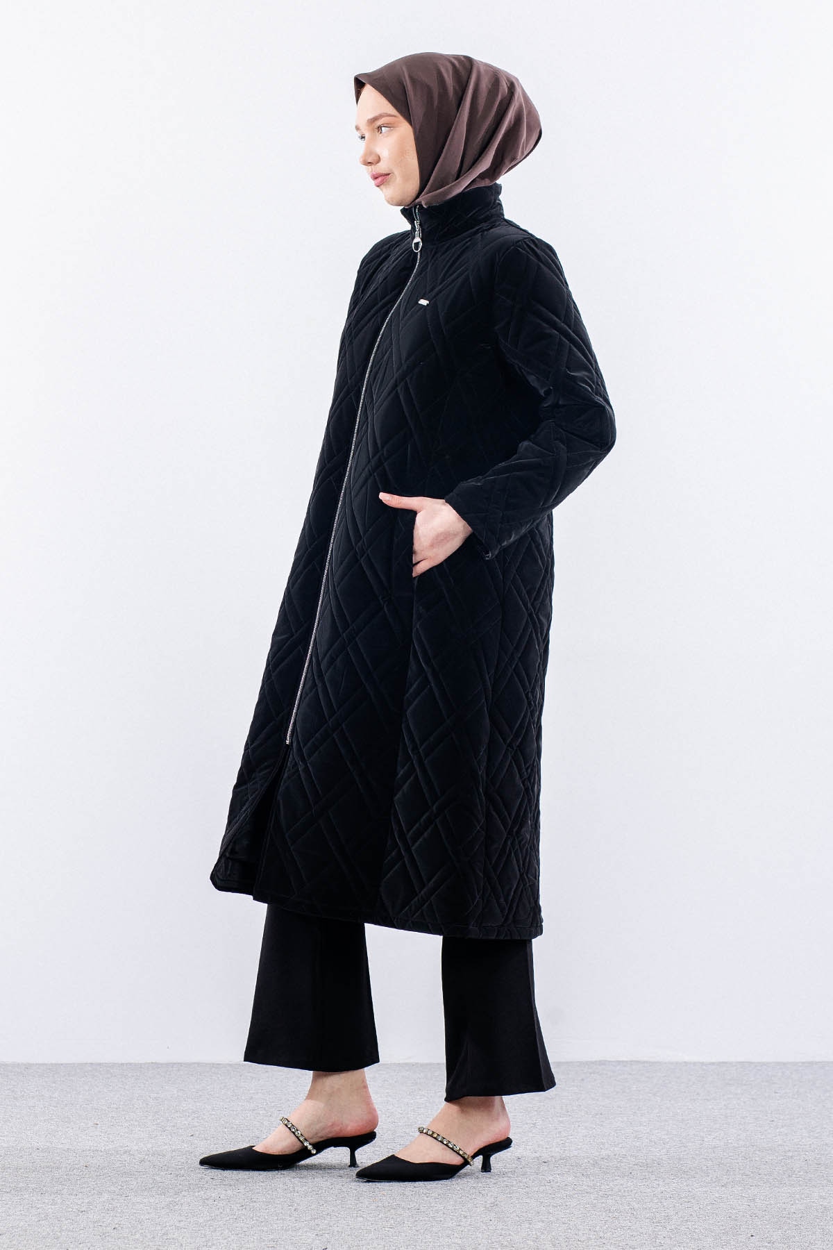 2700 Kapitone Kaban 44-50 - Siyah - 4