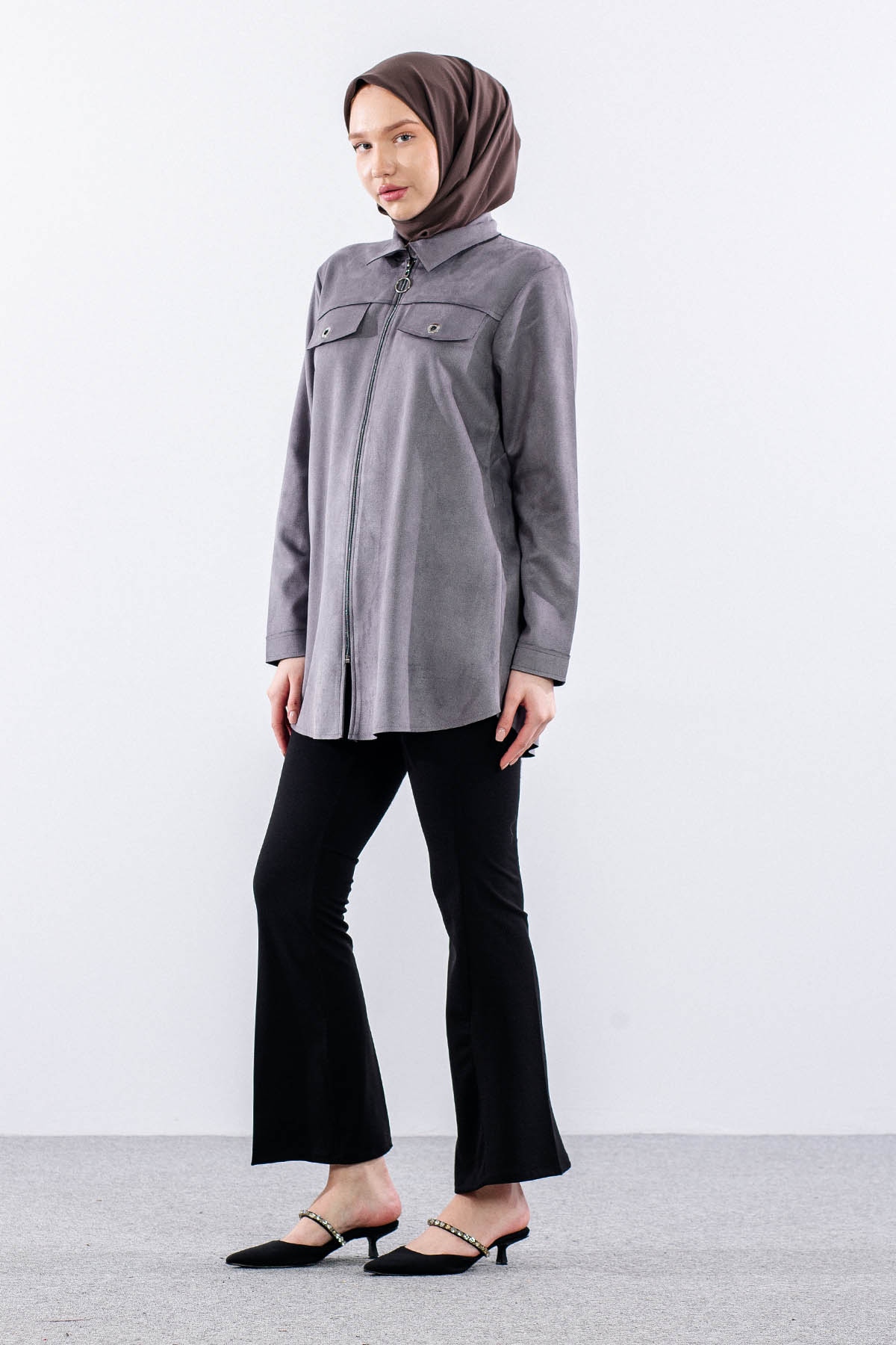 2713 Ceket 44-50 - Gri - 3