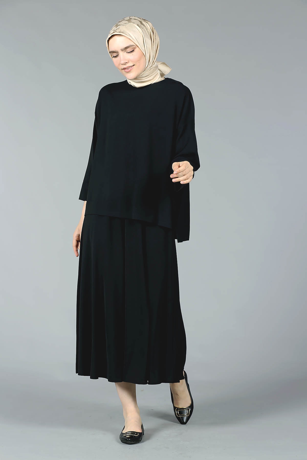 27166 Asimetri Boy Takim S-m-l - Siyah - 1