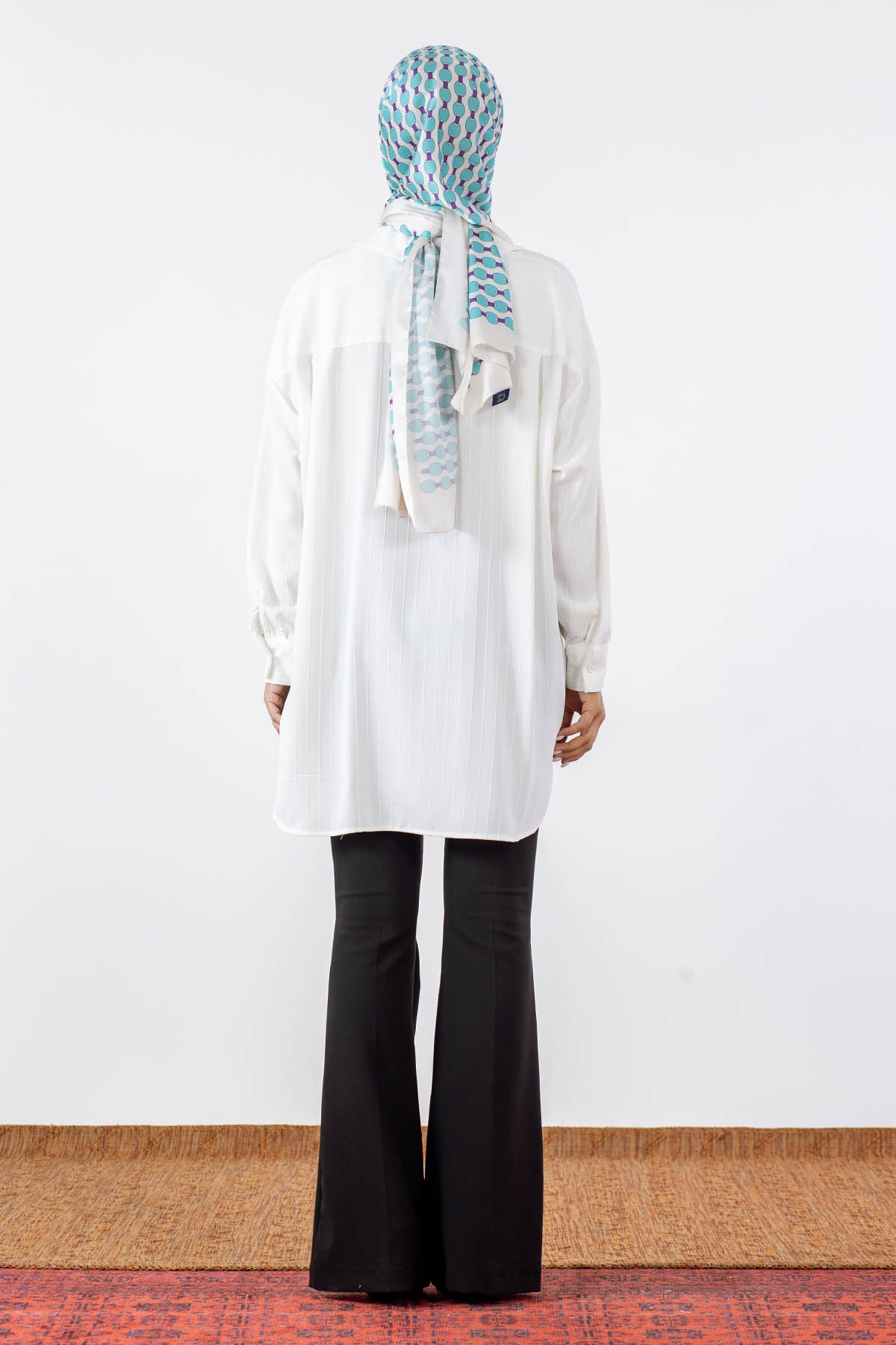 27268 çizgili Gömlek Tek - Ekru - 4