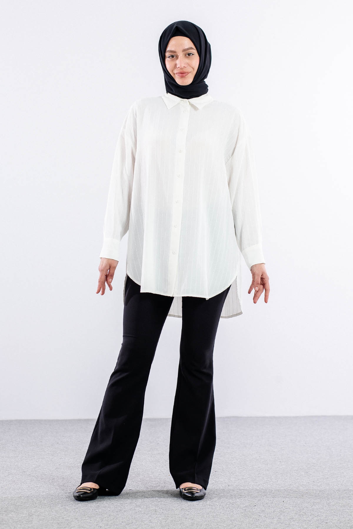 27268 Gömlek Tek Basic - Ekru - 1