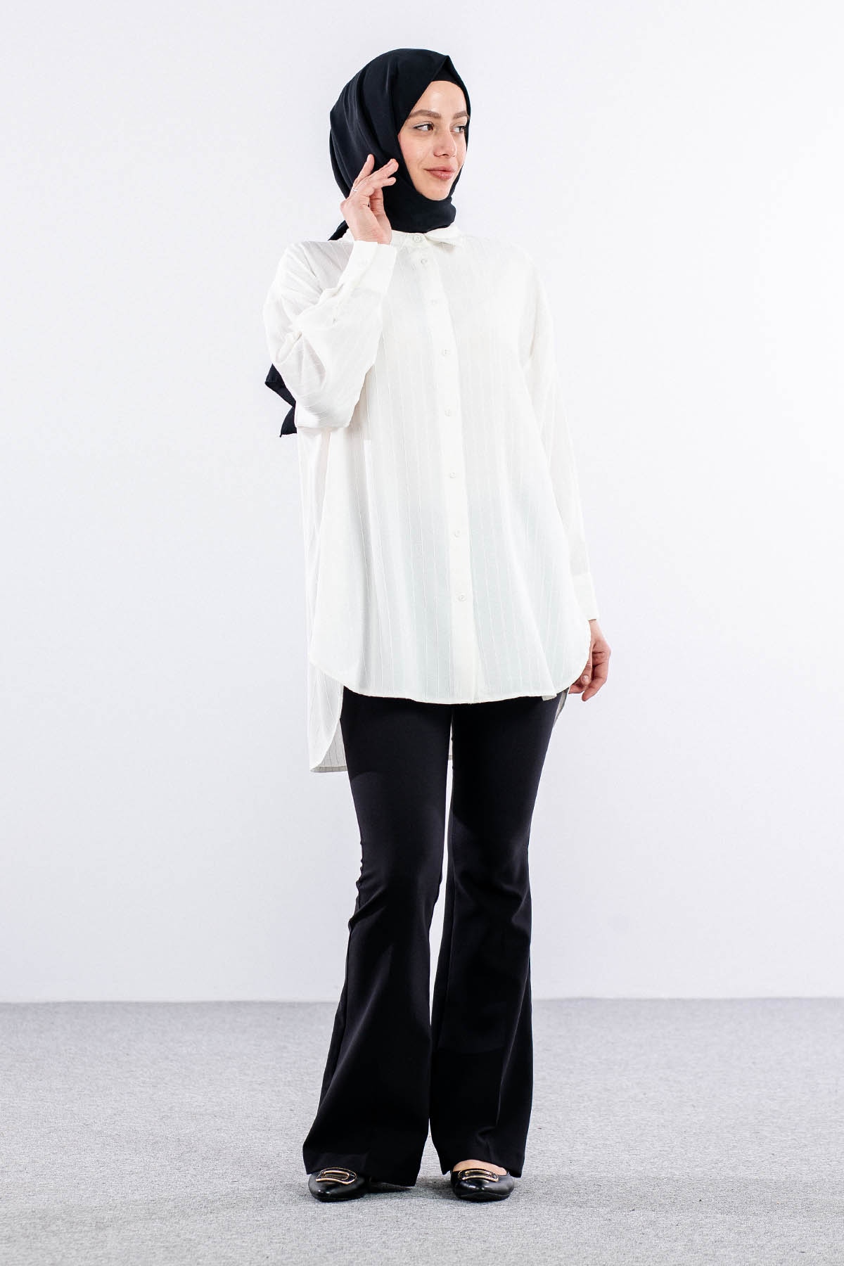 27268 Gömlek Tek Basic - Ekru - 2