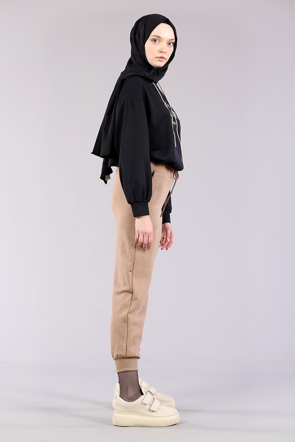 27319 Kordonlu Pantolon S-m-l - K_toprak - 2