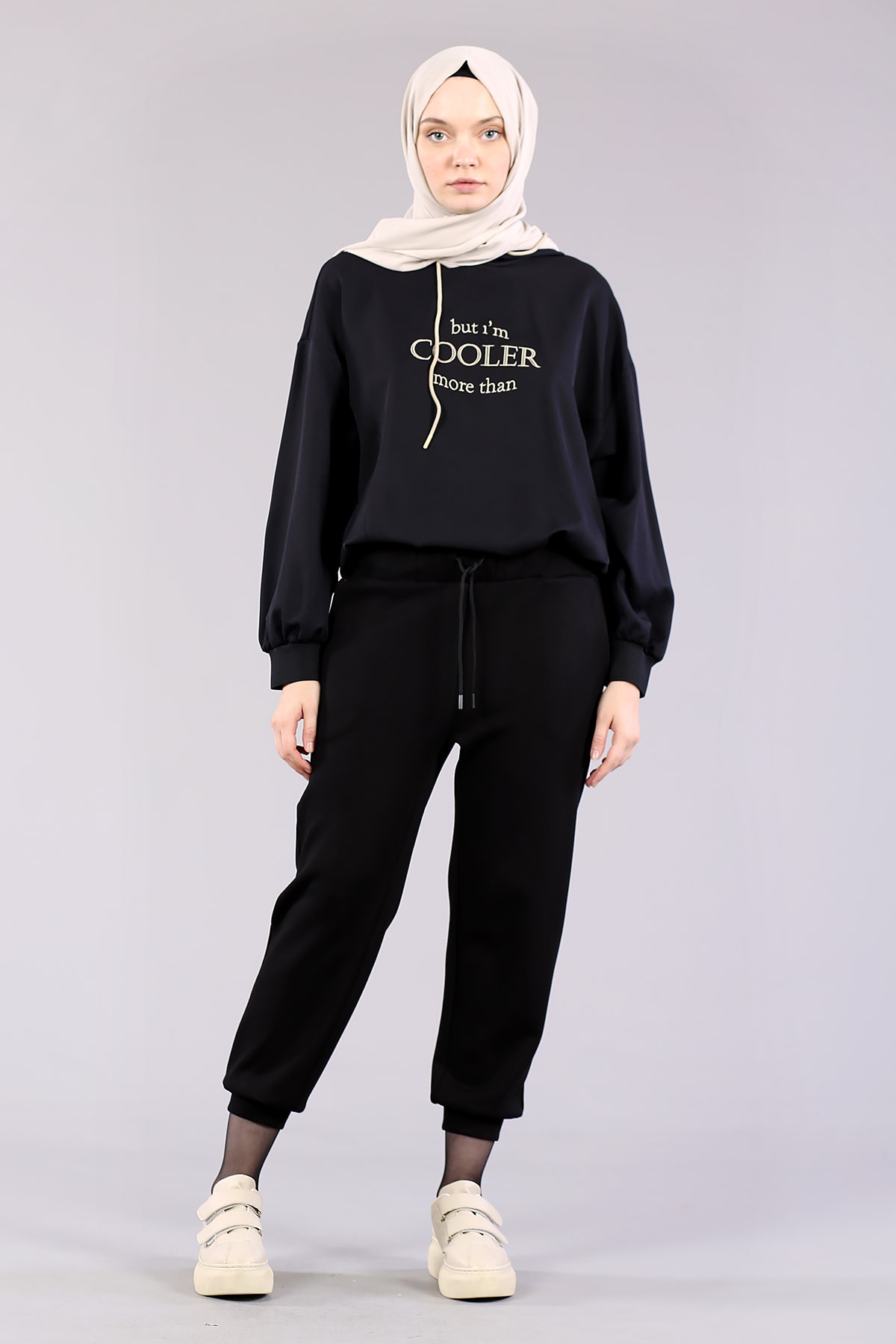 27319 Kordonlu Pantolon S-m-l - Siyah - 2