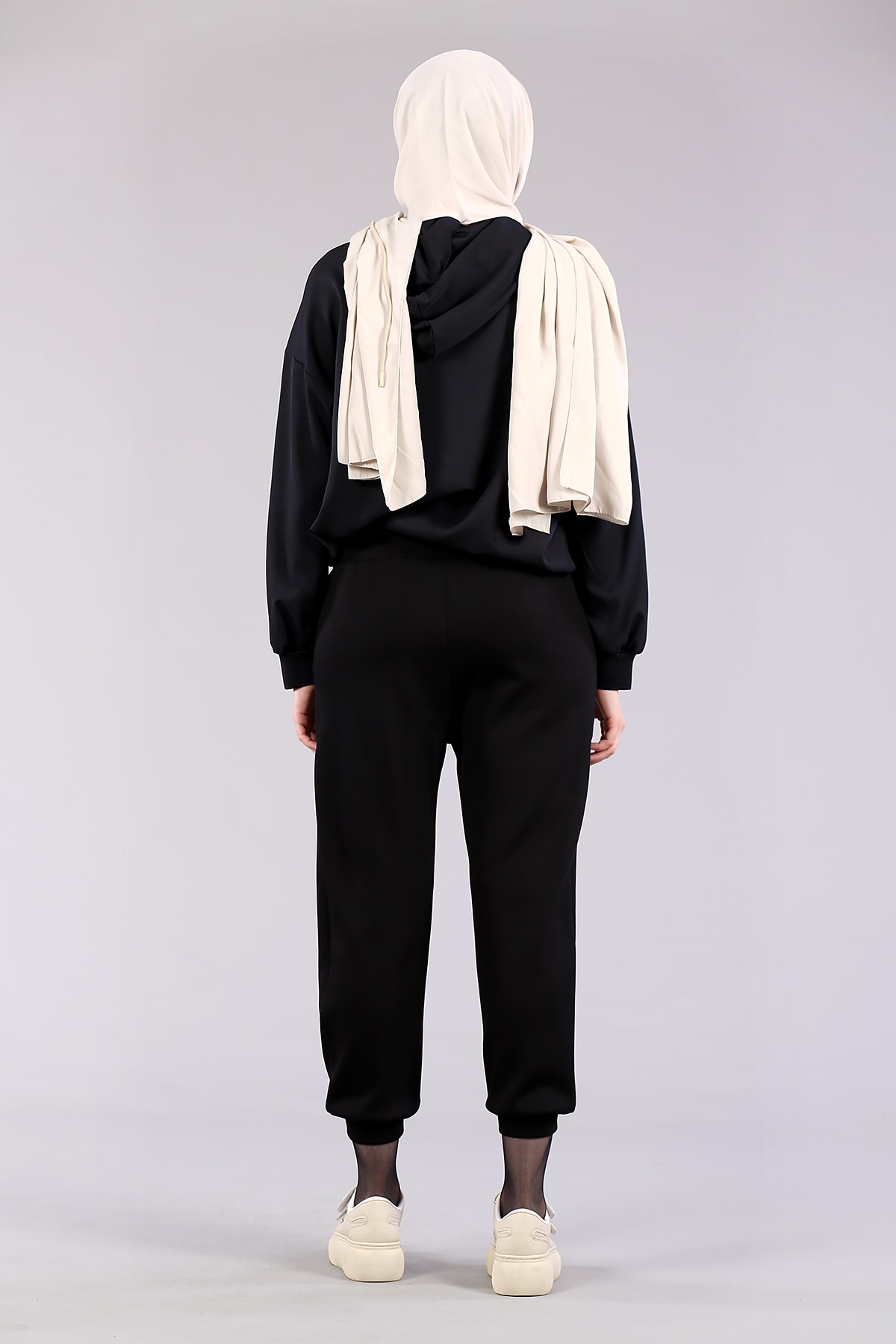 27319 Kordonlu Pantolon S-m-l - Siyah - 4