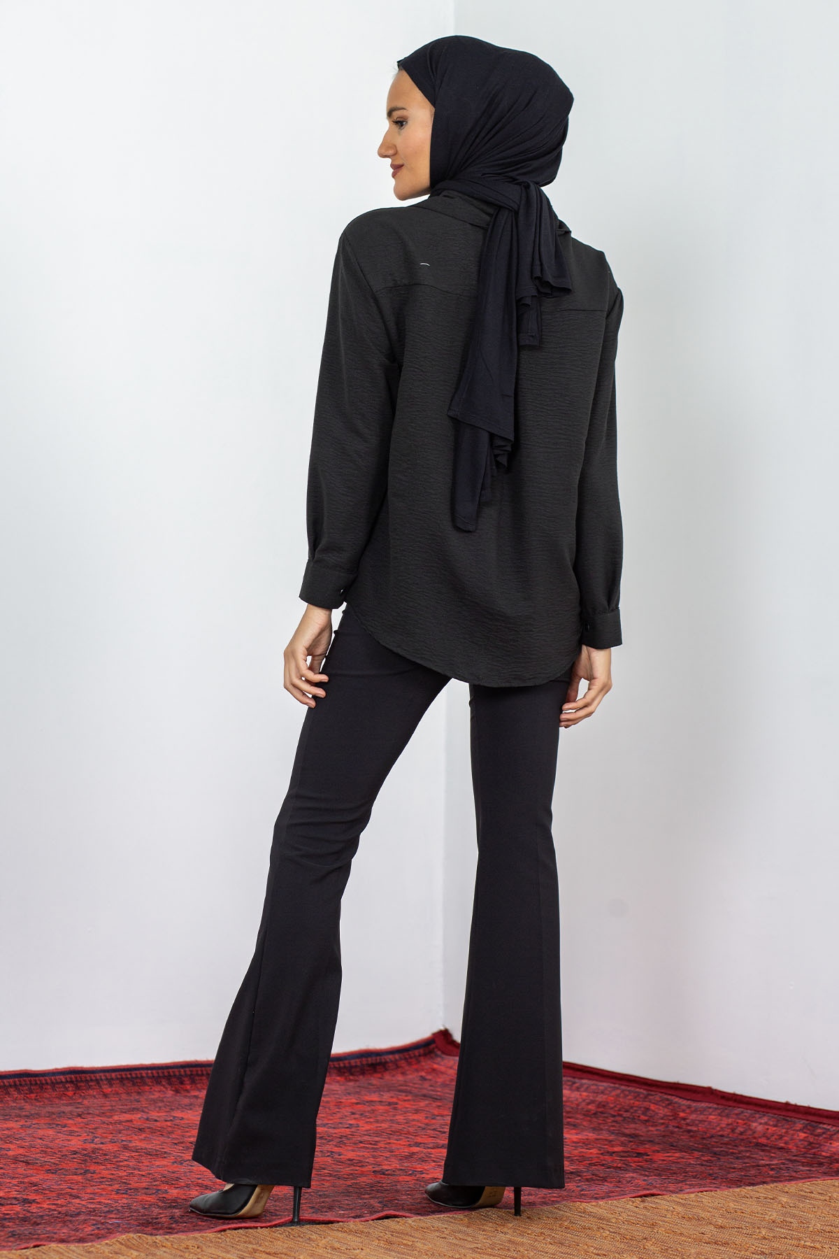 2749 Bluz 38-42 İşleme - Siyah - 4