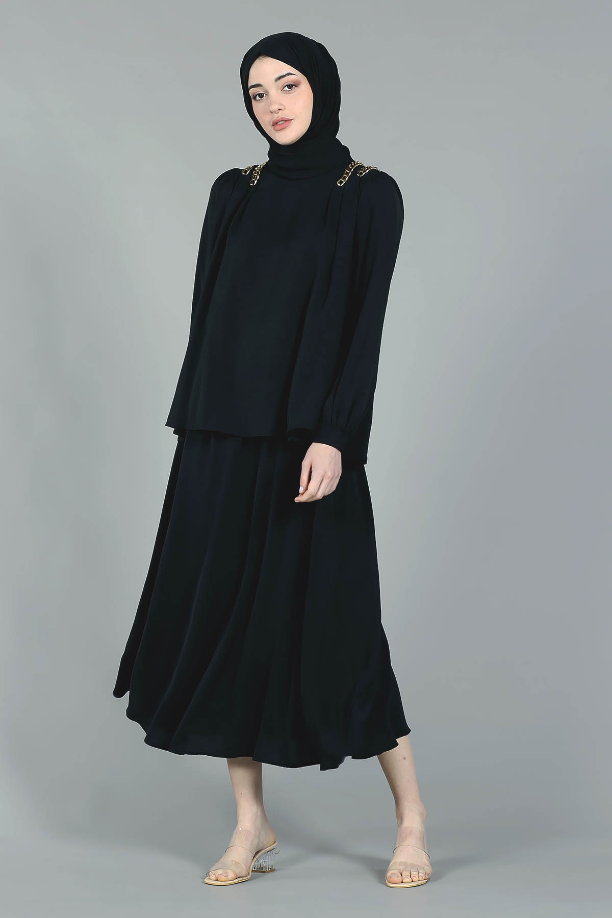 27570 Omuz Zincir E.takim S-m-l-xl - Siyah - 1