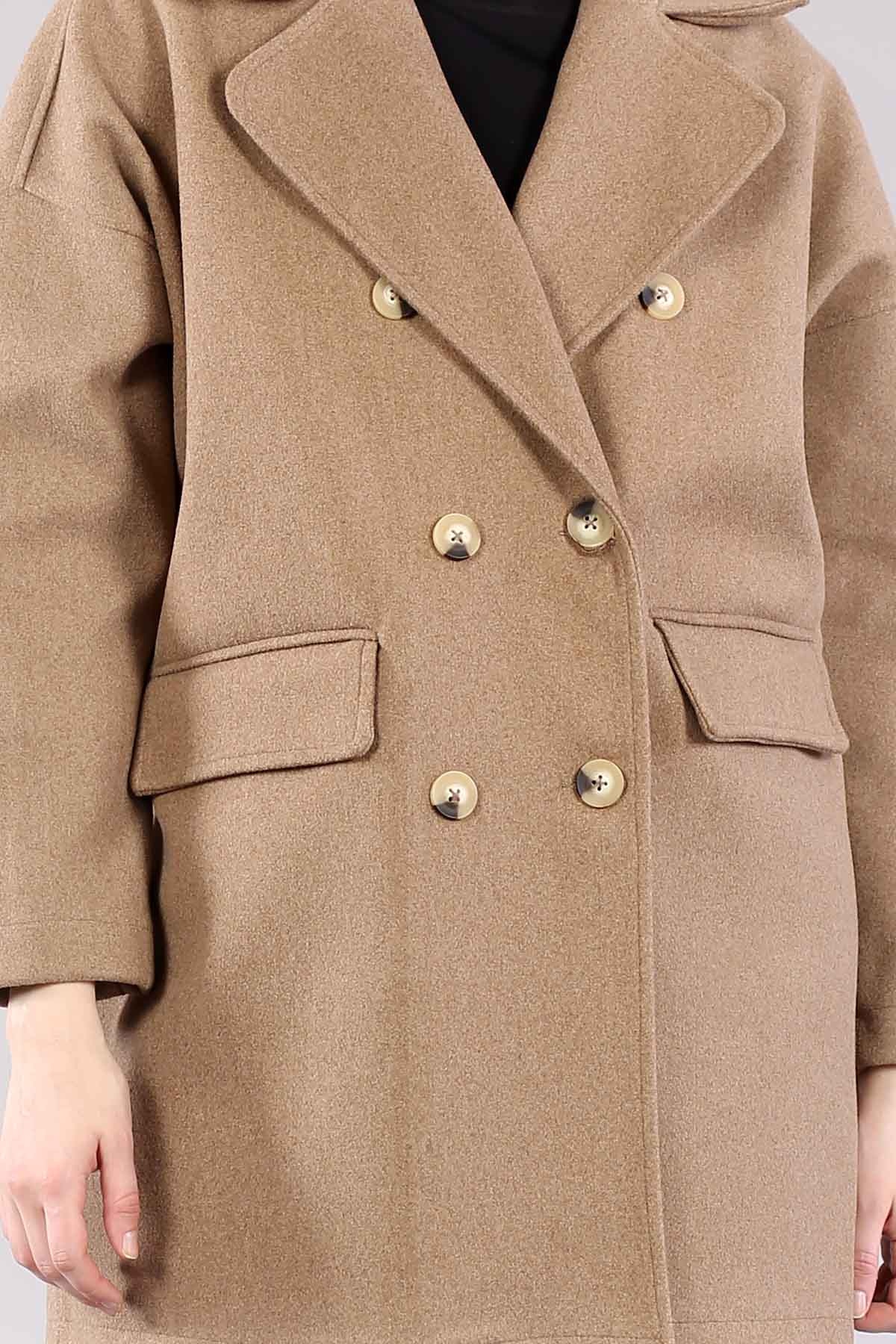 28175 Kruvaze Yaka Kap Tek - Kahve - 6