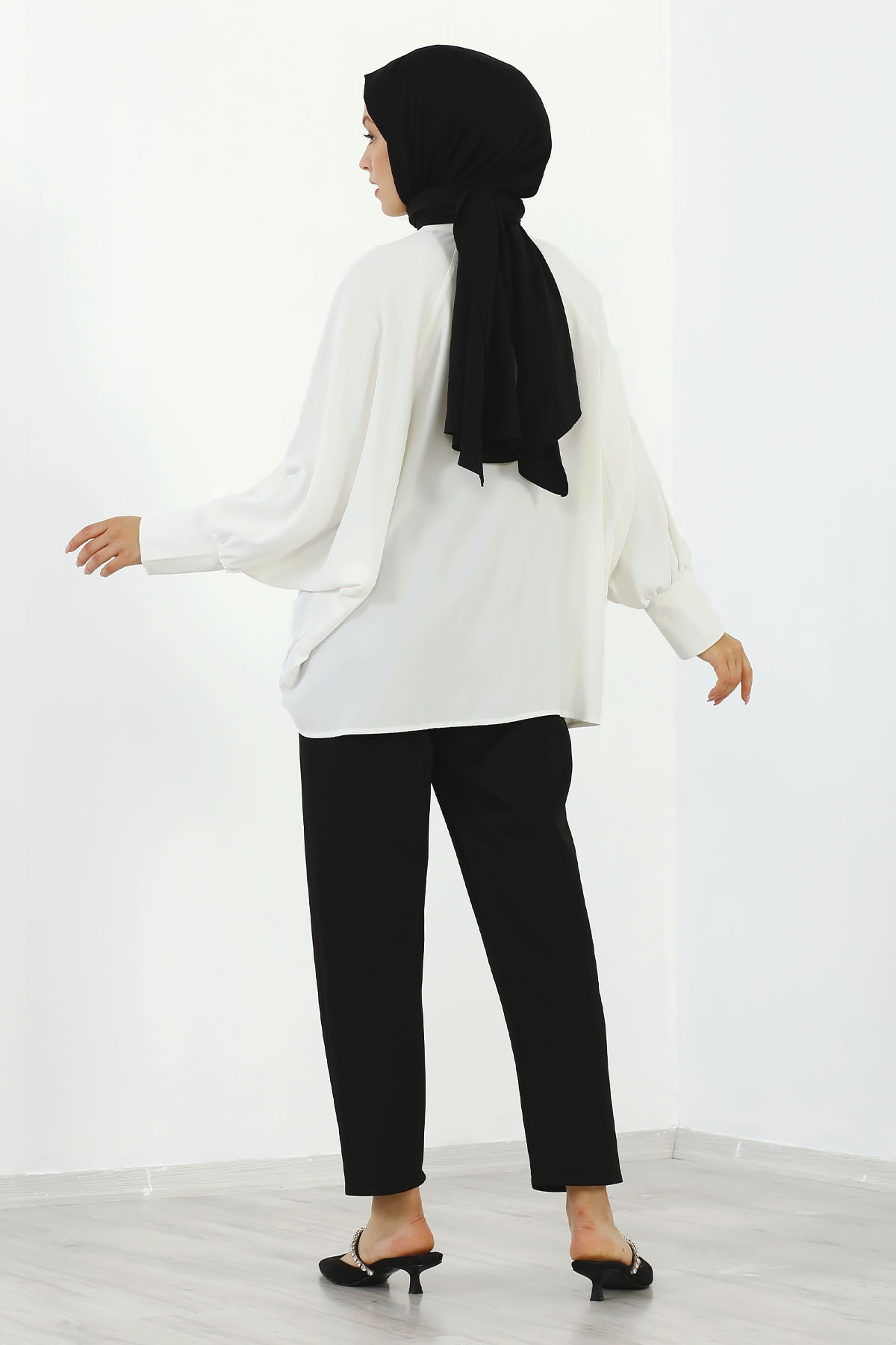 2822-25 Reglan Gömlek Tek - Ekru - 5