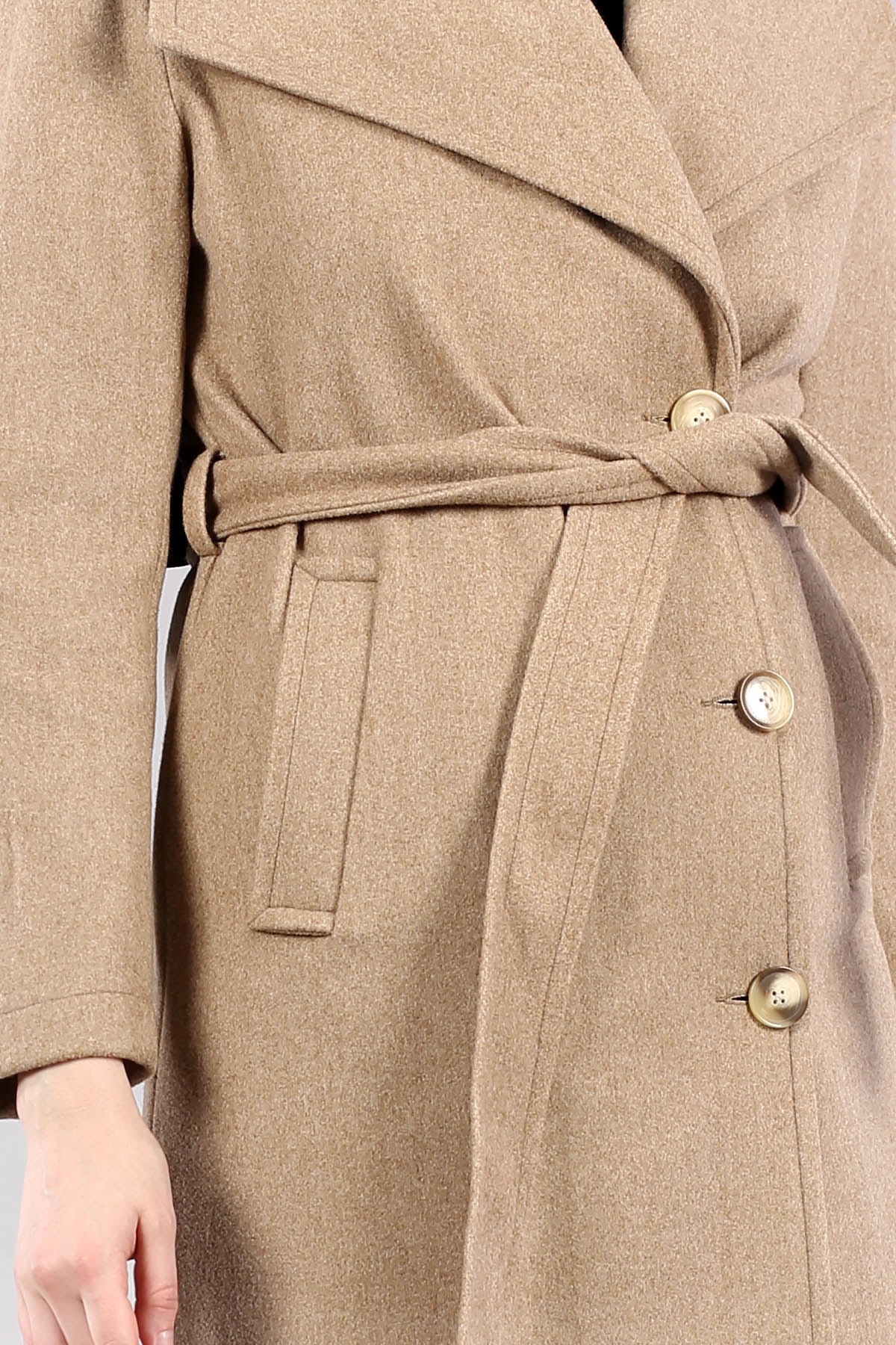 28311 Geniş Yaka Palto S-m-l-xl - Kahve - 4