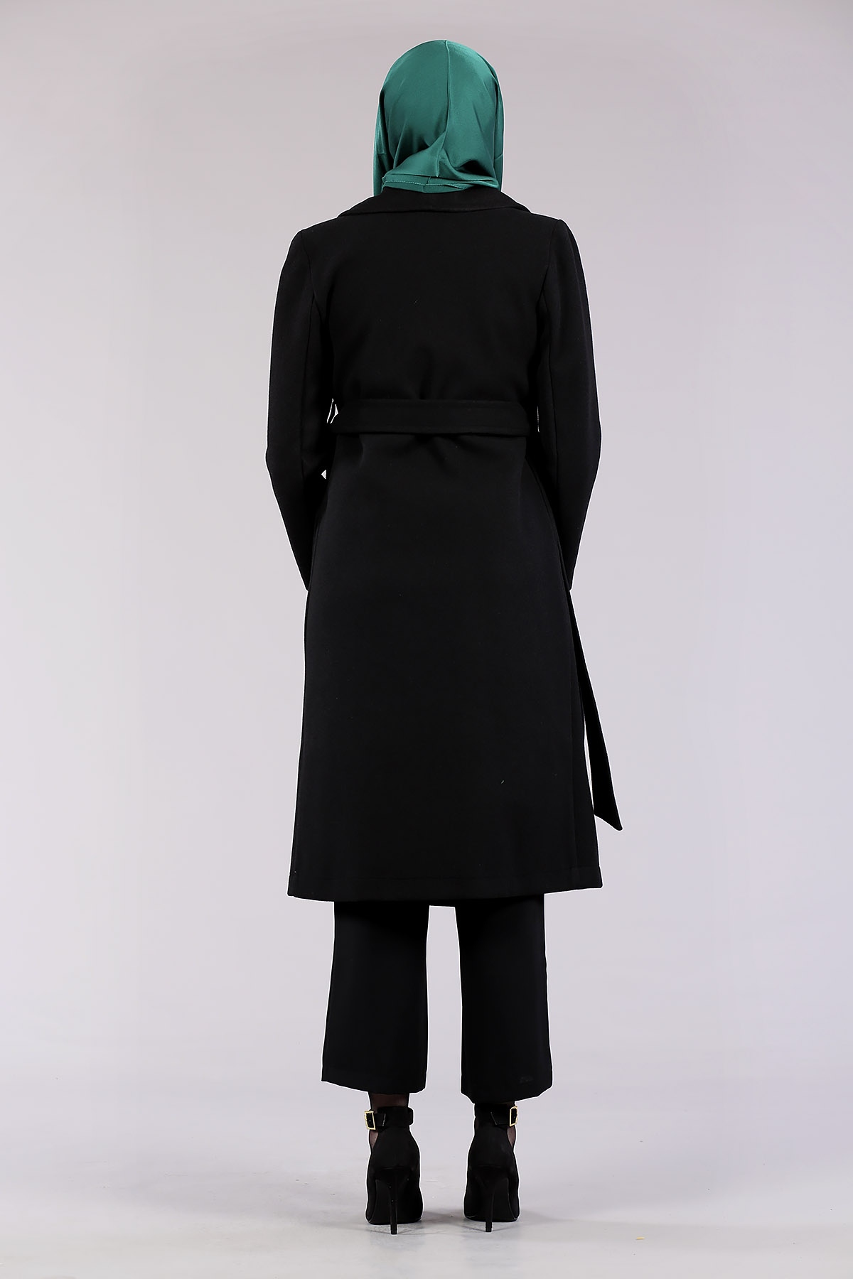 28311 Geniş Yaka Palto S-m-l-xl - Siyah - 5