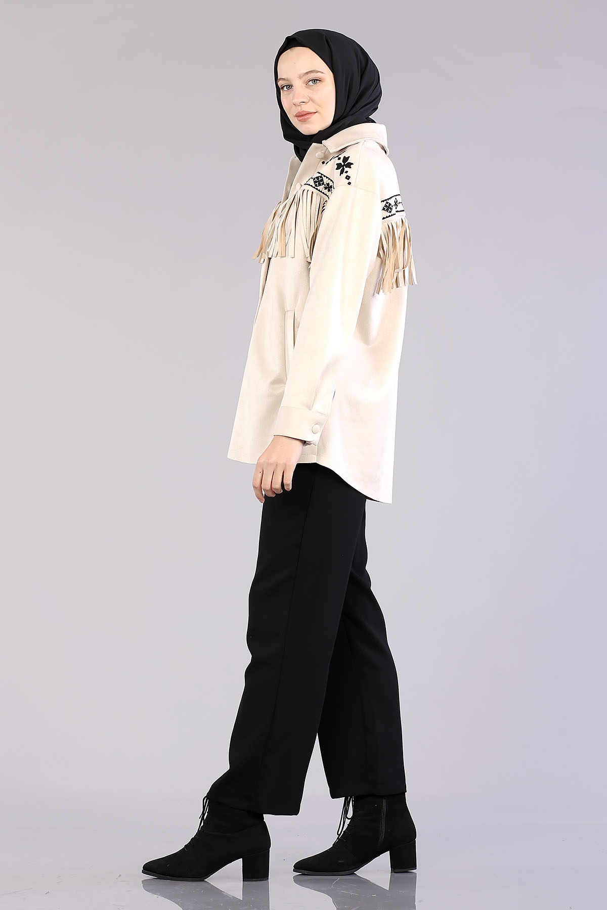 28343 Süet Ceket S-m-l - Bej - 3