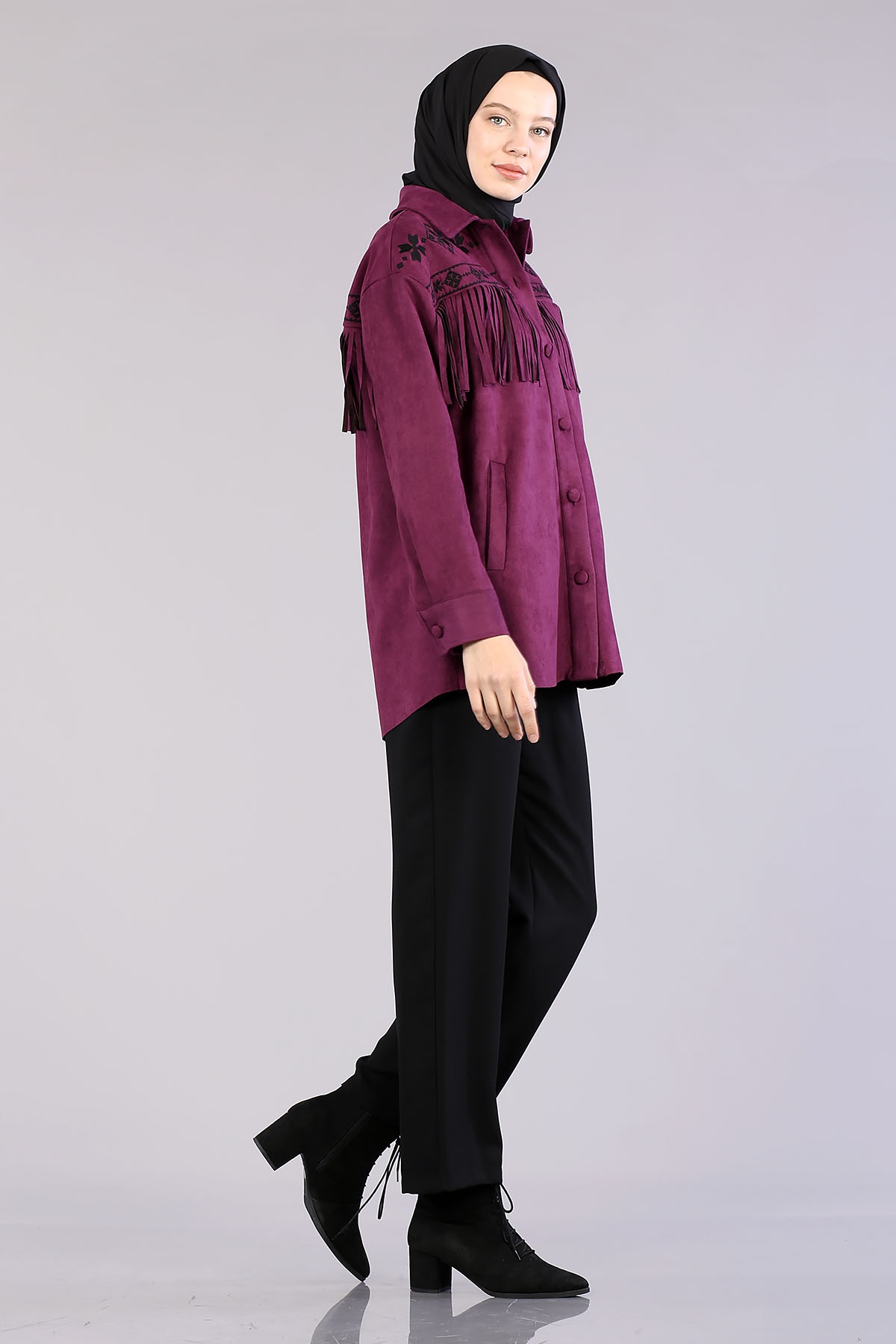 28343 Süet Ceket S-m-l - Pancar - 1