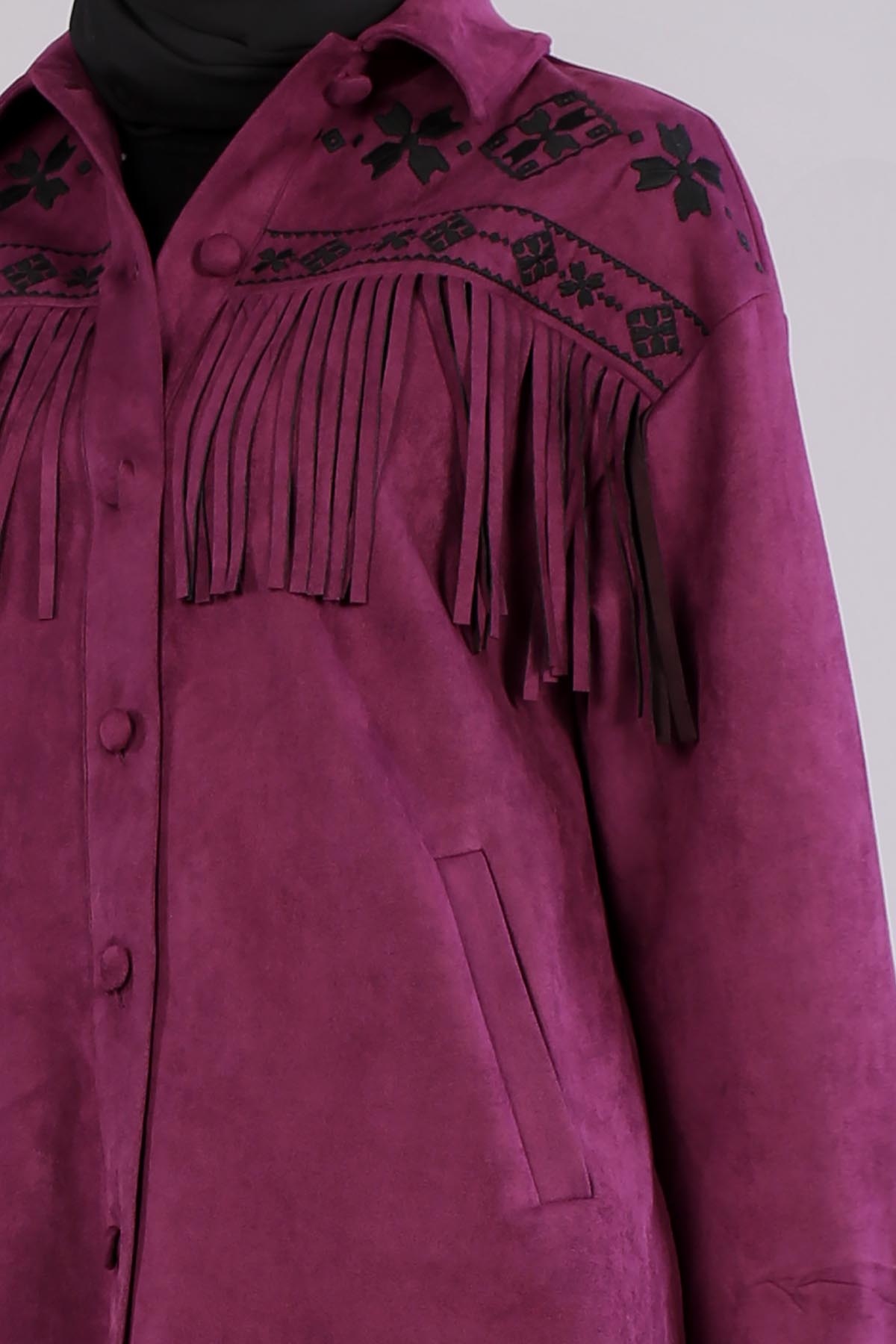 28343 Süet Ceket S-m-l - Pancar - 5