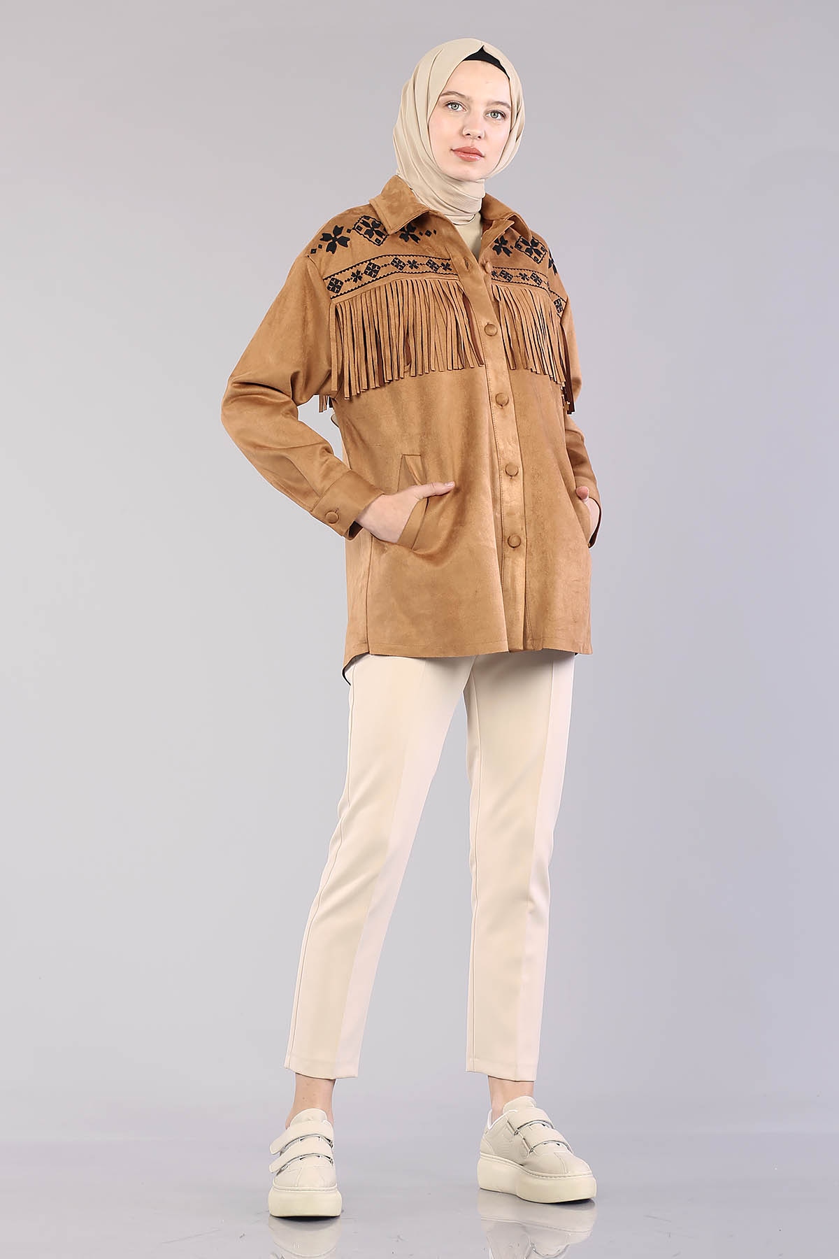 28343 Süet Ceket S-m-l - Taba - 1