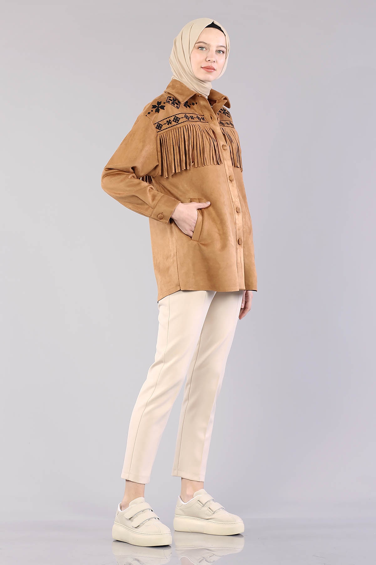 28343 Süet Ceket S-m-l - Taba - 3