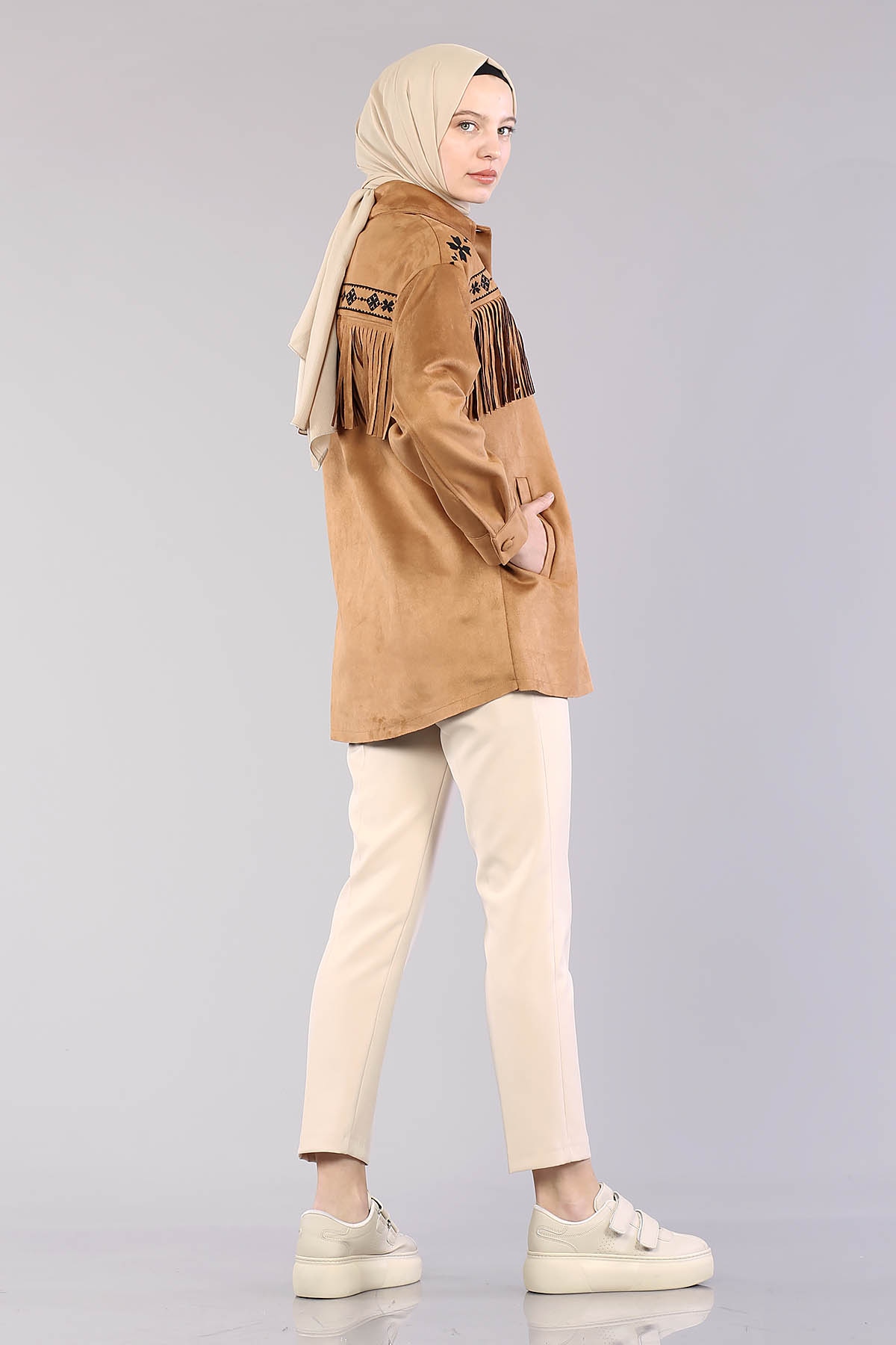 28343 Süet Ceket S-m-l - Taba - 4