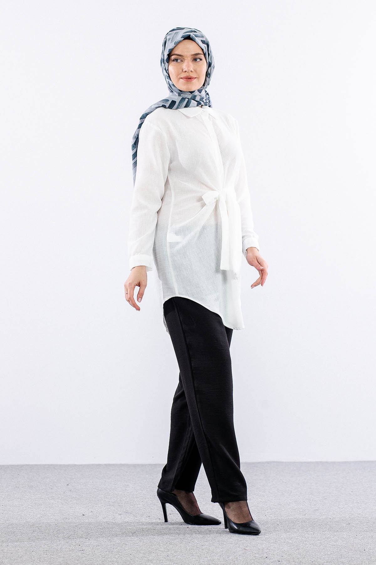 2835-50 Tunik 38-42 Keten Bağli - Ekru - 4