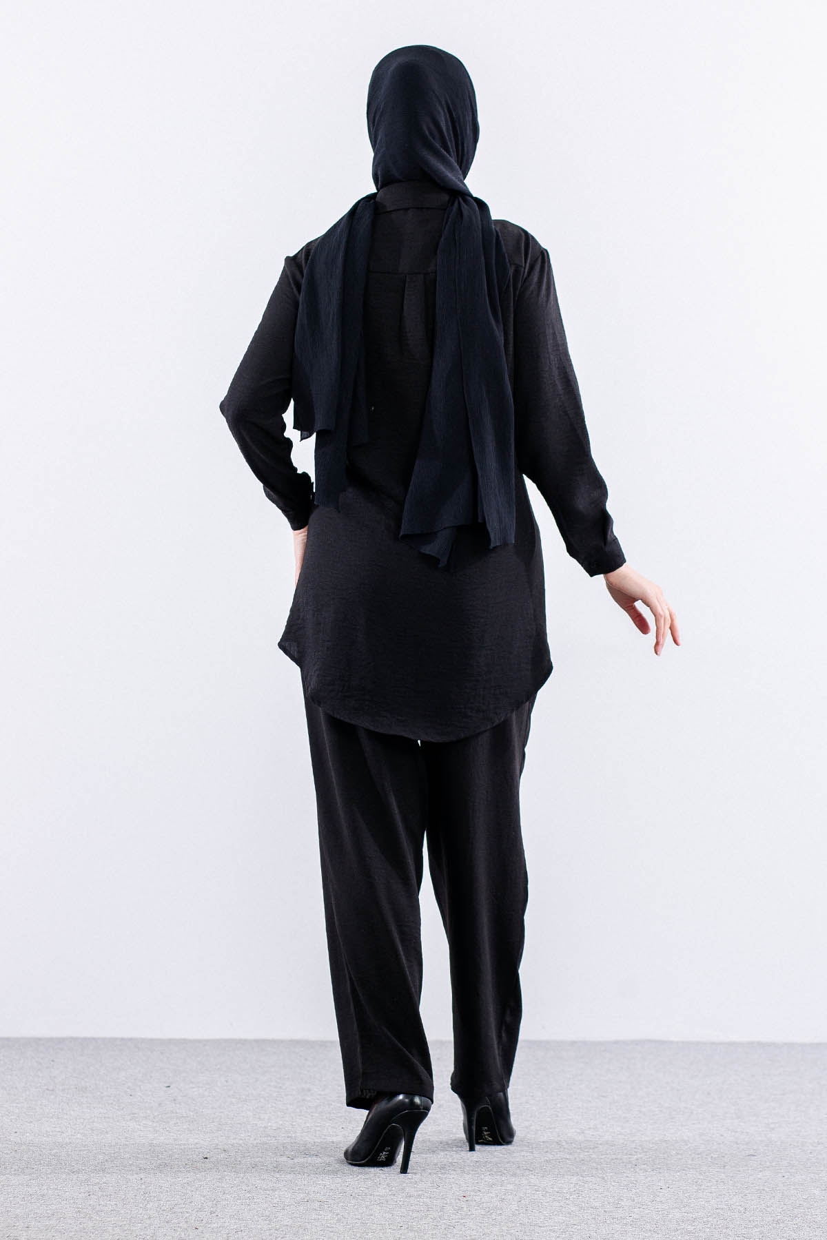 2835-50 Tunik 38-42 Keten Bağli - Siyah - 5