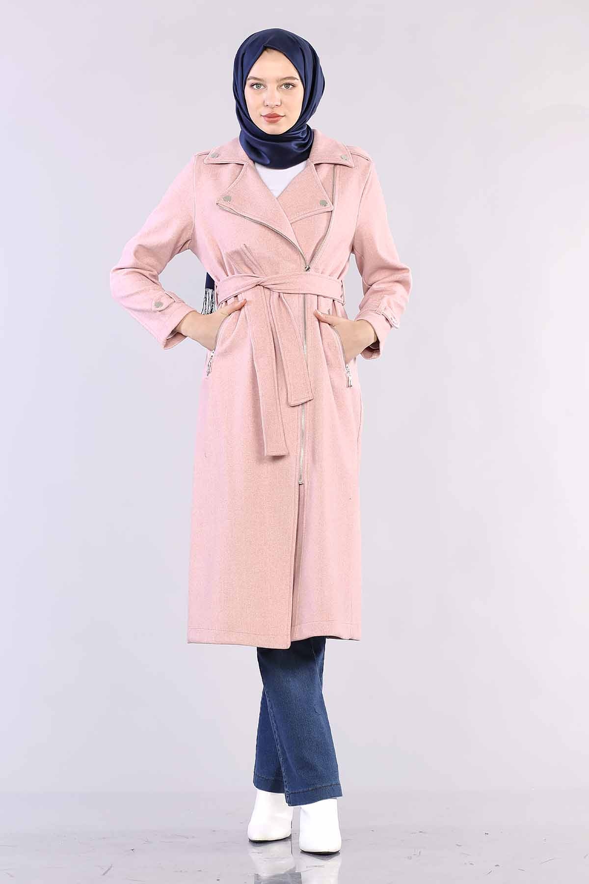 28586 Uzun Kaşe Kap S-m-l - Pudra - 1