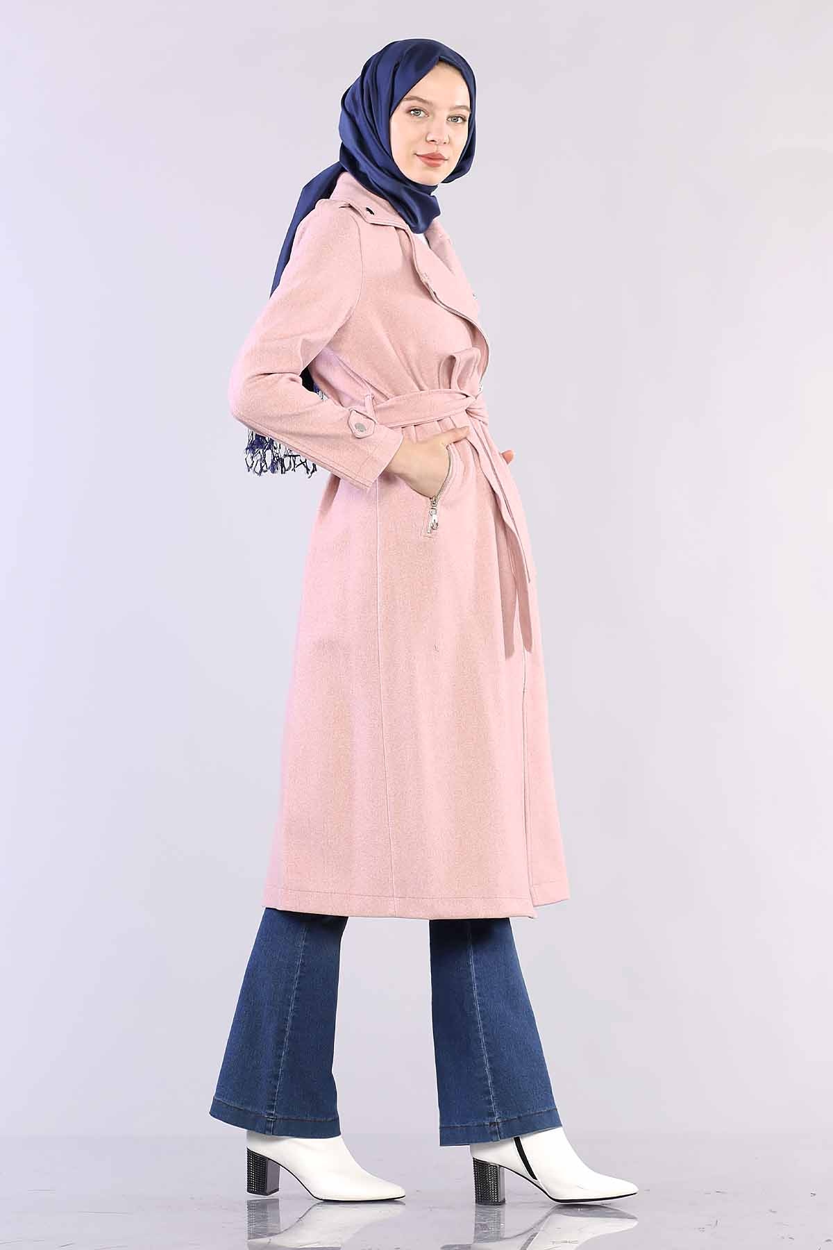 28586 Uzun Kaşe Kap S-m-l - Pudra - 2