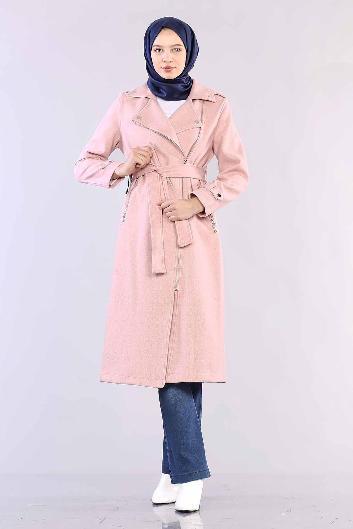 28586 Uzun Kaşe Kap S-m-l - Pudra - 3