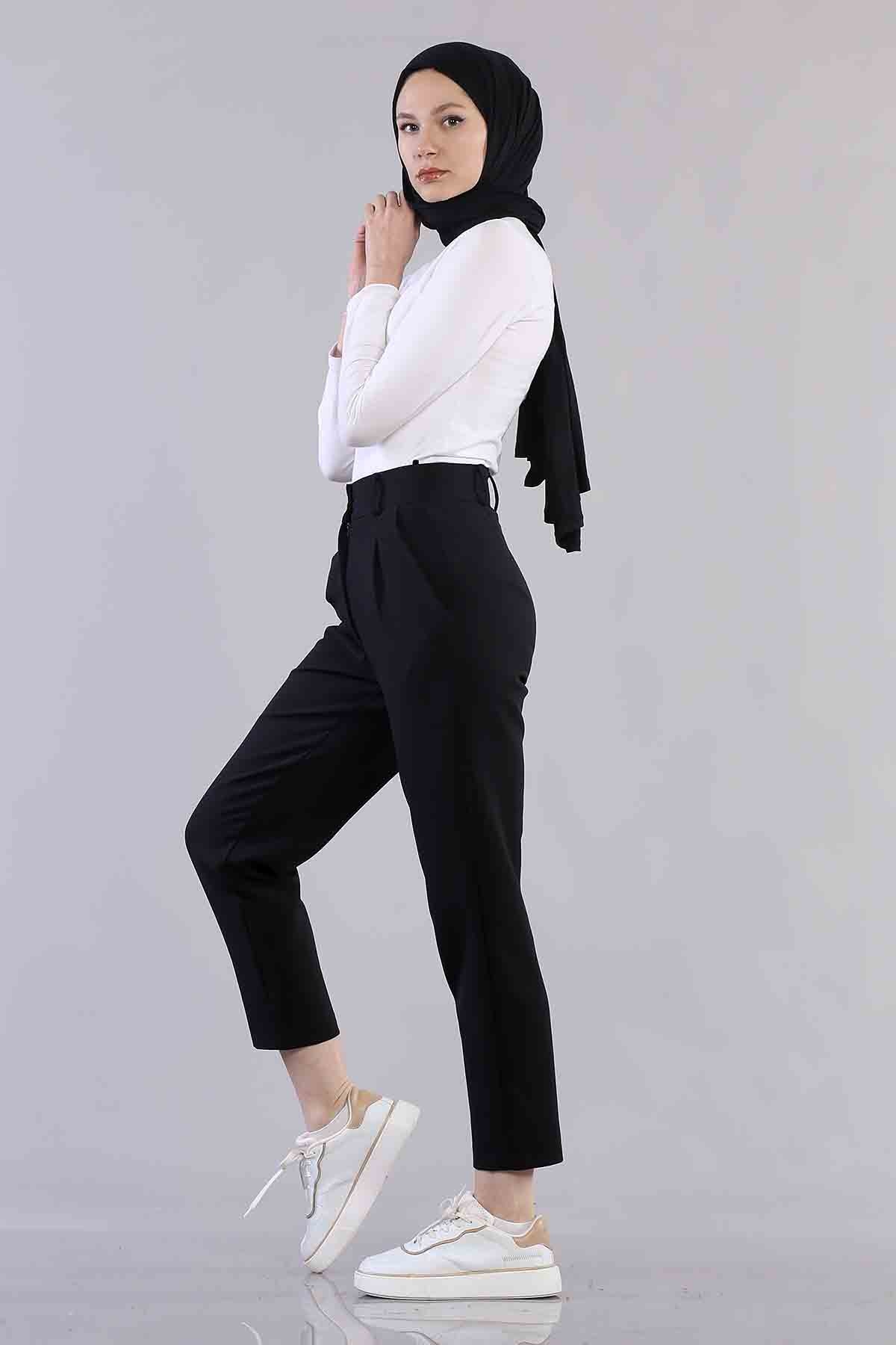 28708 Pileli Pantolon S-m-l-xl - Siyah - 3