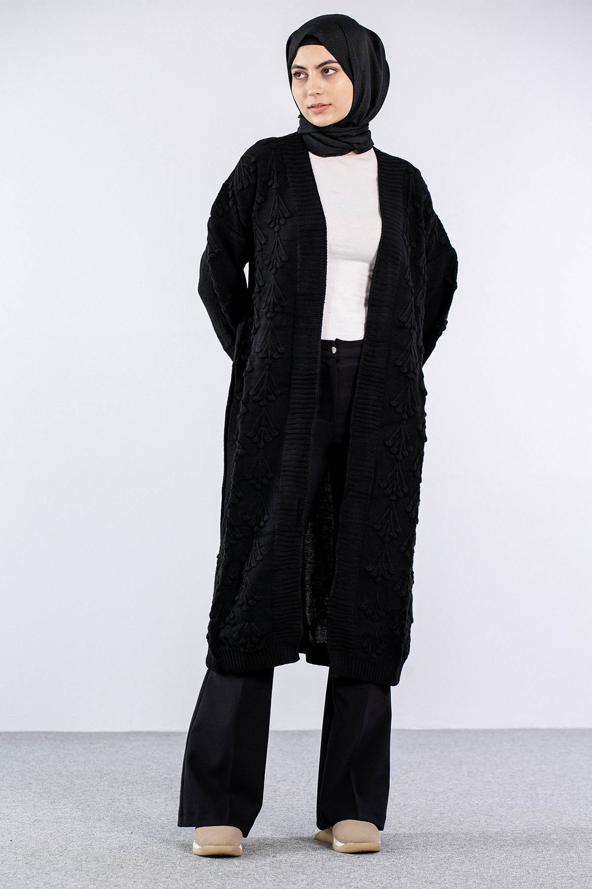 2893 Kirazli Hirka Tek - Siyah - 1