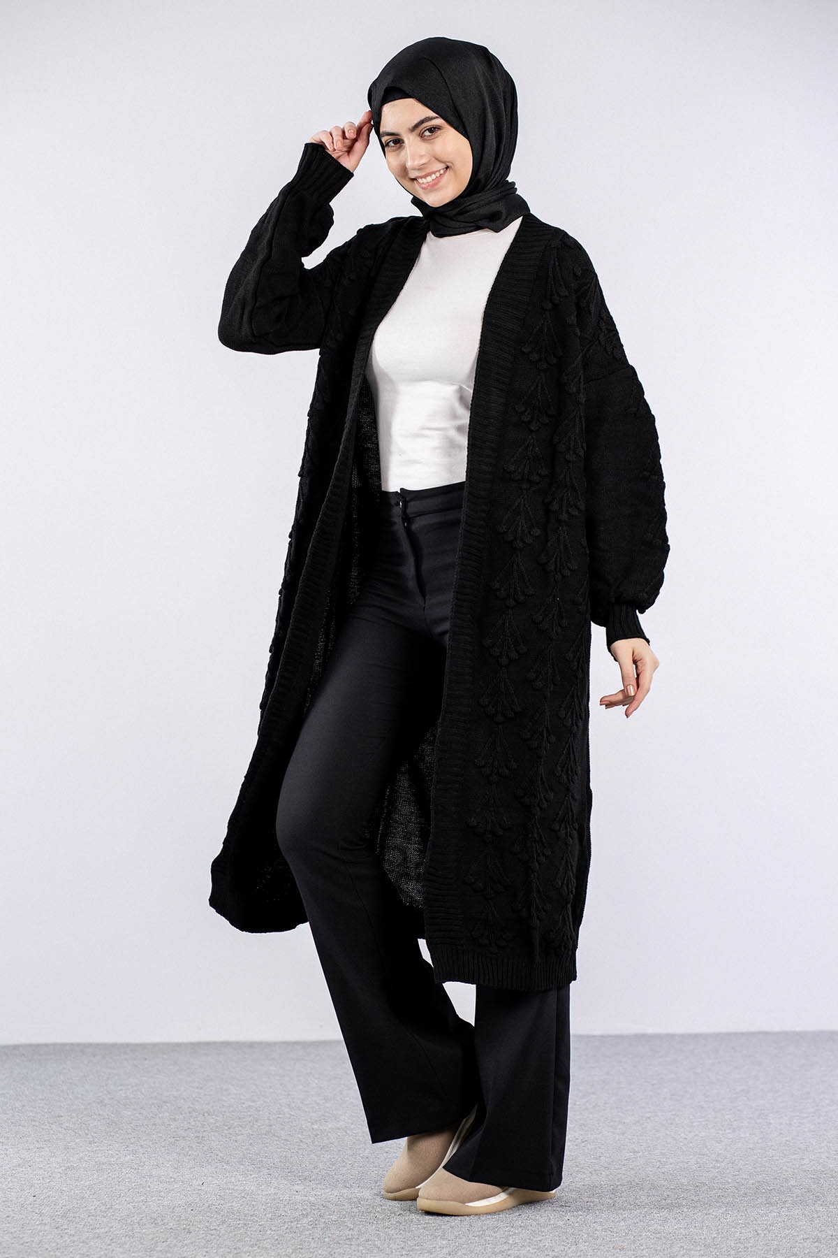 2893 Kirazli Hirka Tek - Siyah - 3