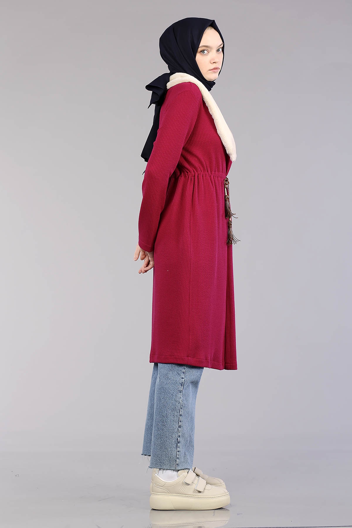 28948 Peluş Yaka Hirka Tek - Orkide Cicek - 3