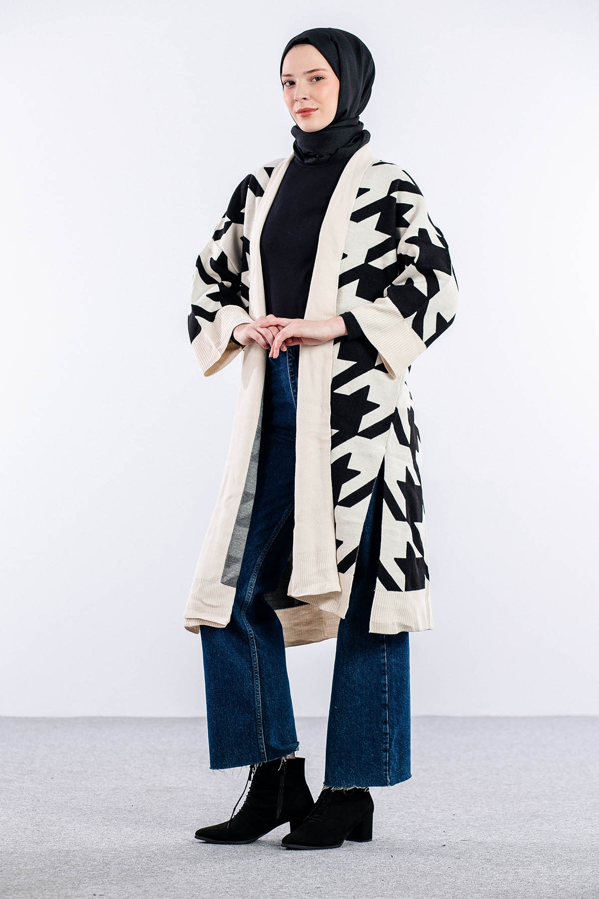 29011 Triko Hirka Tek Kz - Acik Bej-siyah - 2