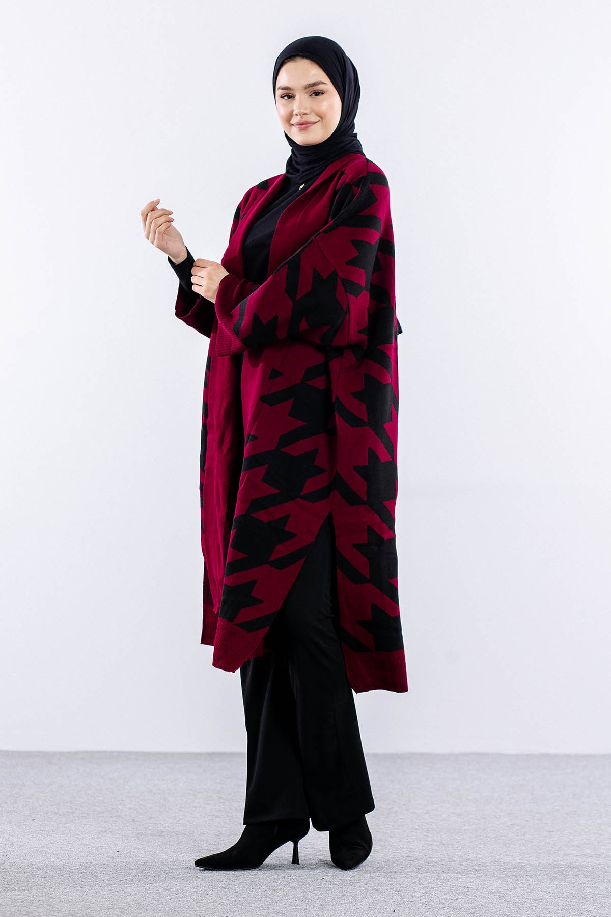 29011 Triko Hirka Tek Kz - Bordo-siyah - 3