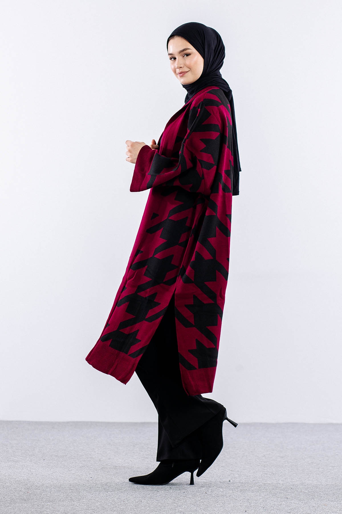 29011 Triko Hirka Tek Kz - Bordo-siyah - 4