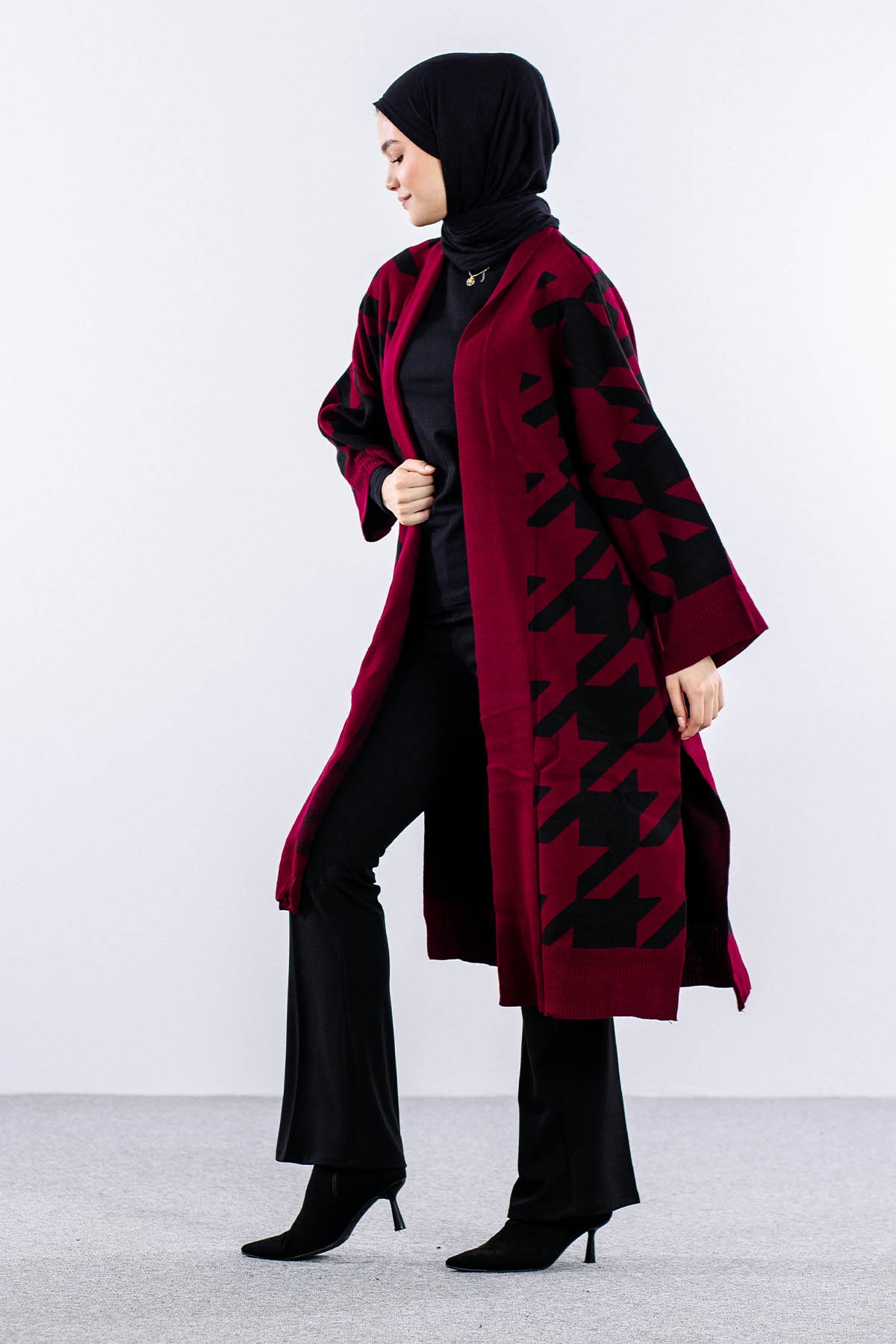 29011 Triko Hirka Tek Kz - Bordo-siyah - 5