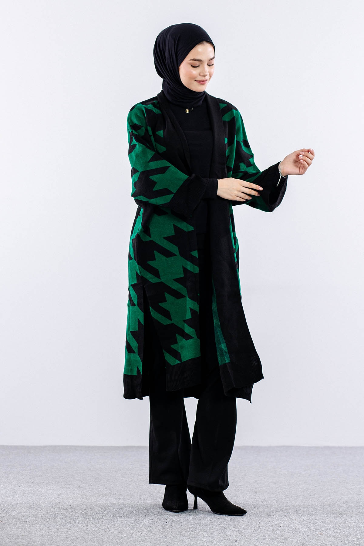 29011 Triko Hirka Tek Kz - Siyah_zumrut Yesil - 2